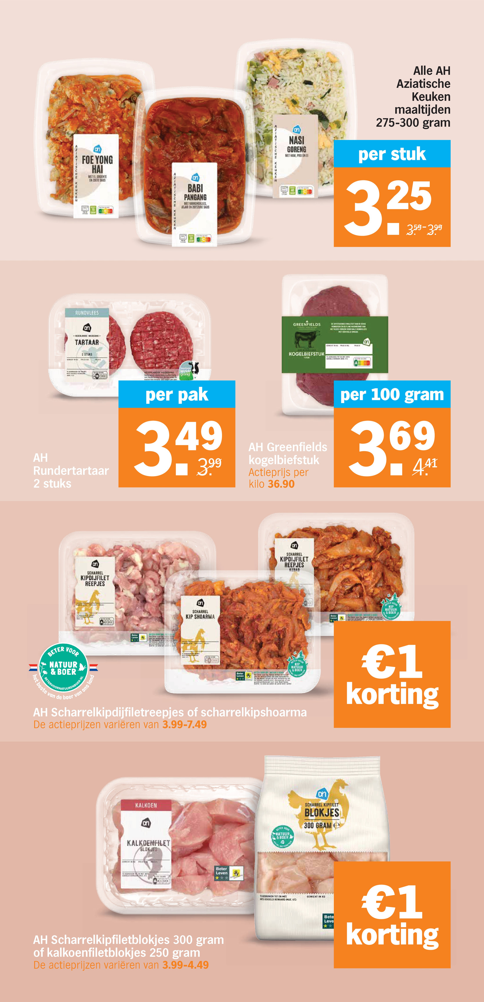 AH Rundertartaar, gemarkeerd op pagina 11 van de Albert Heijn folder