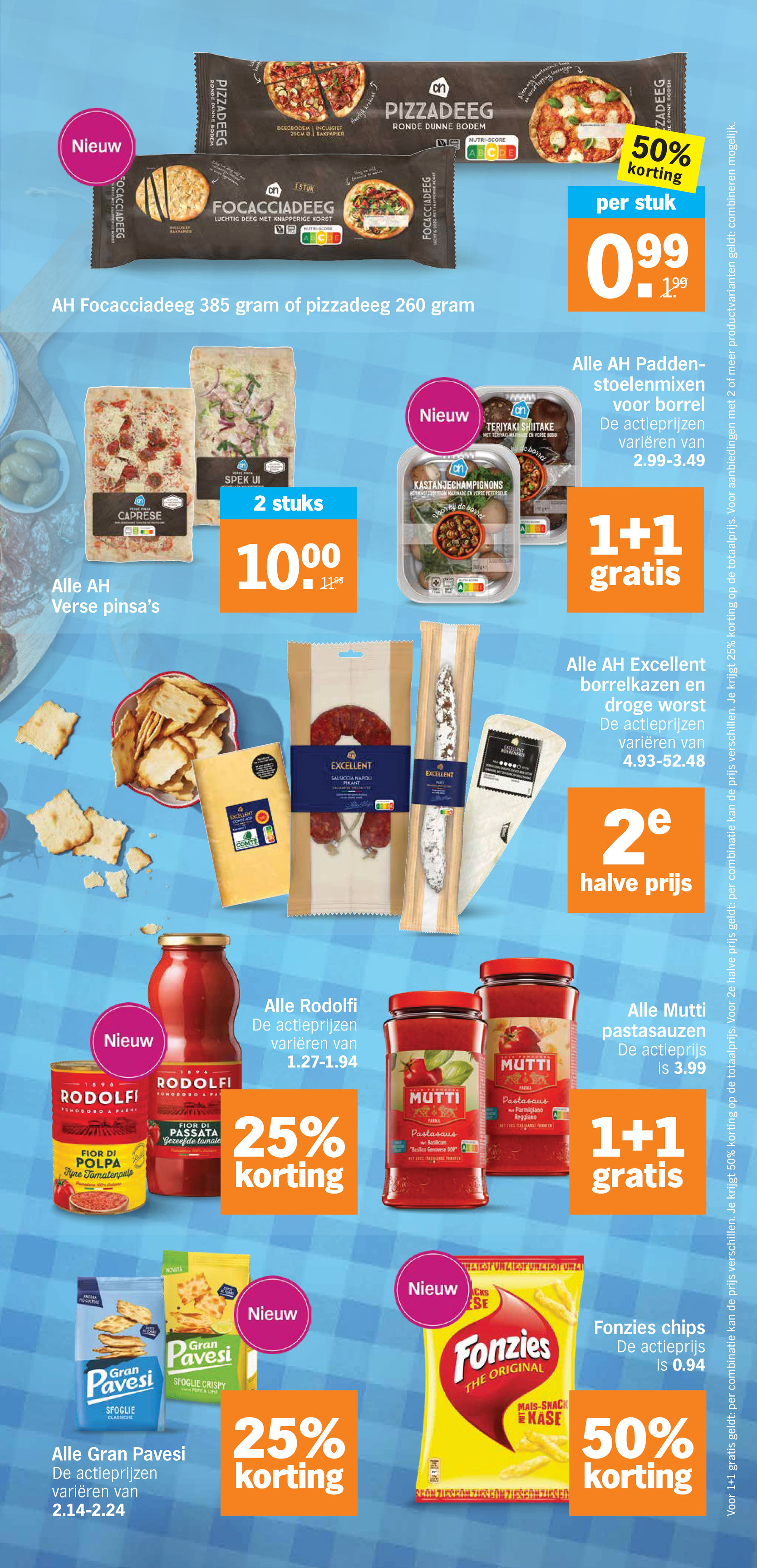 Sfoglie crackers, gemarkeerd op pagina 15 van de Albert Heijn folder