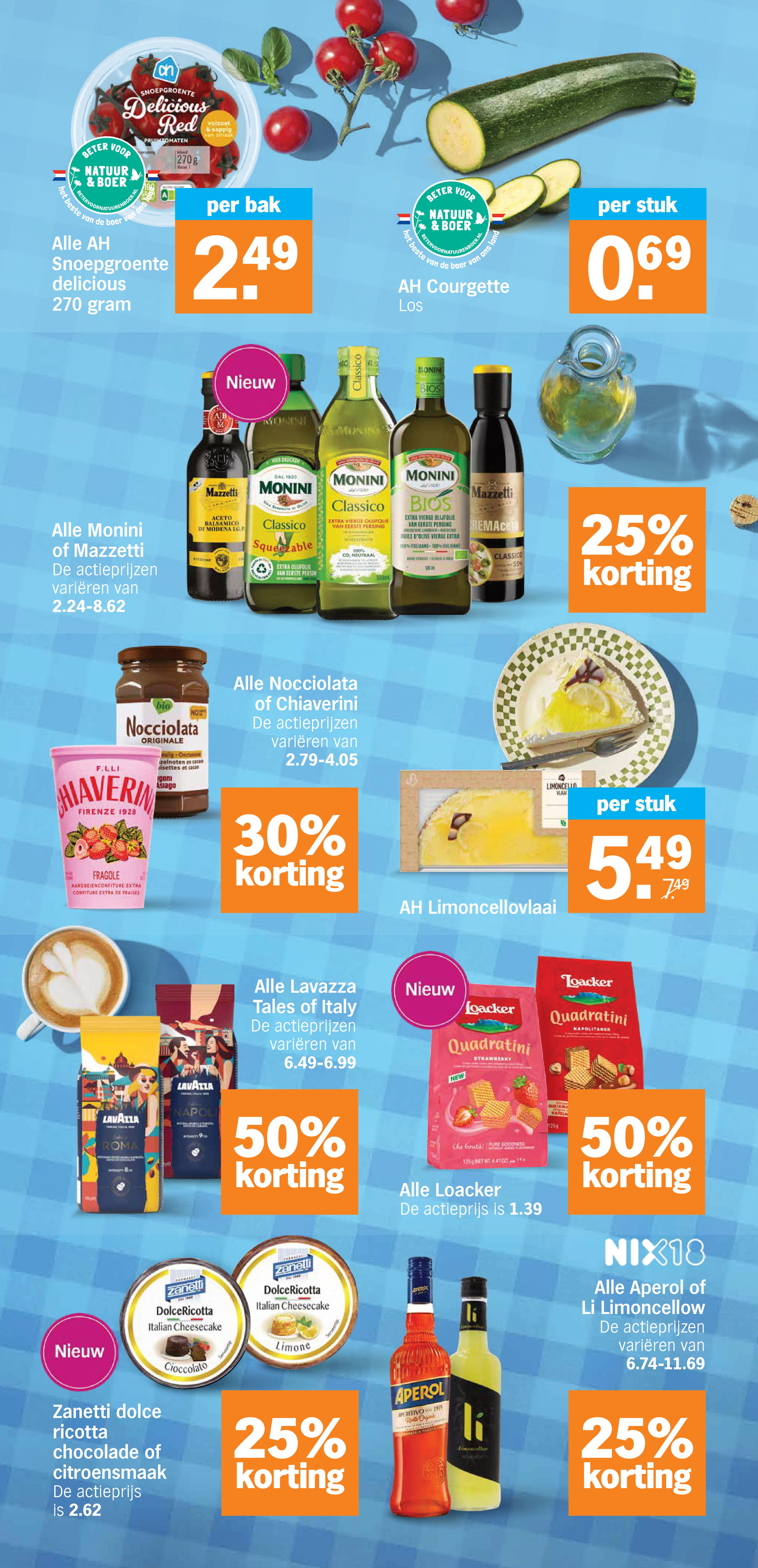 Zanetti dolce ricotta, gemarkeerd op pagina 16 van de Albert Heijn folder