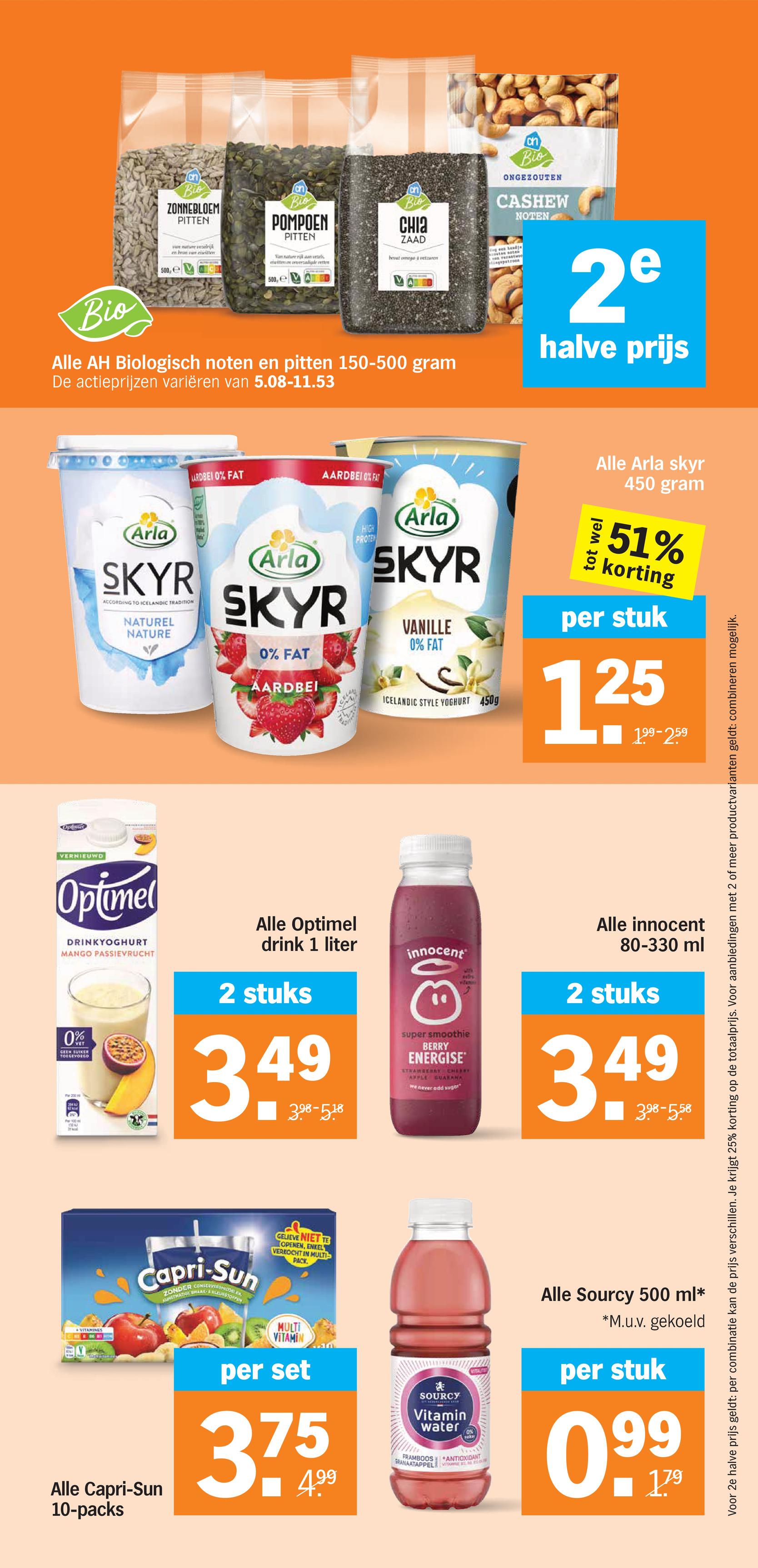 Arla skyr, gemarkeerd op pagina 23 van de Albert Heijn folder