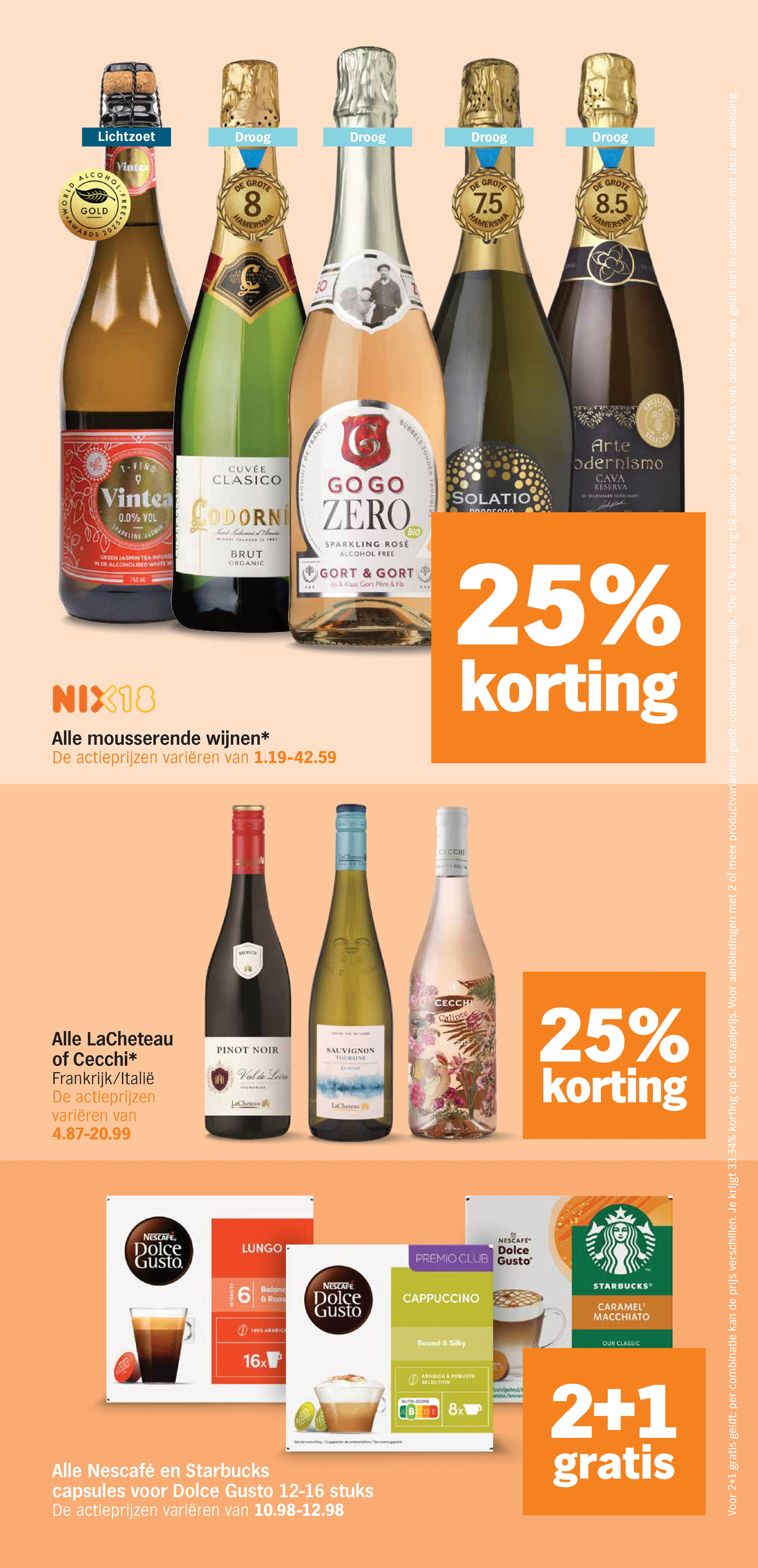 Nescafé of Starbucks Dolce Gusto capsules, gemarkeerd op pagina 26 van de Albert Heijn folder