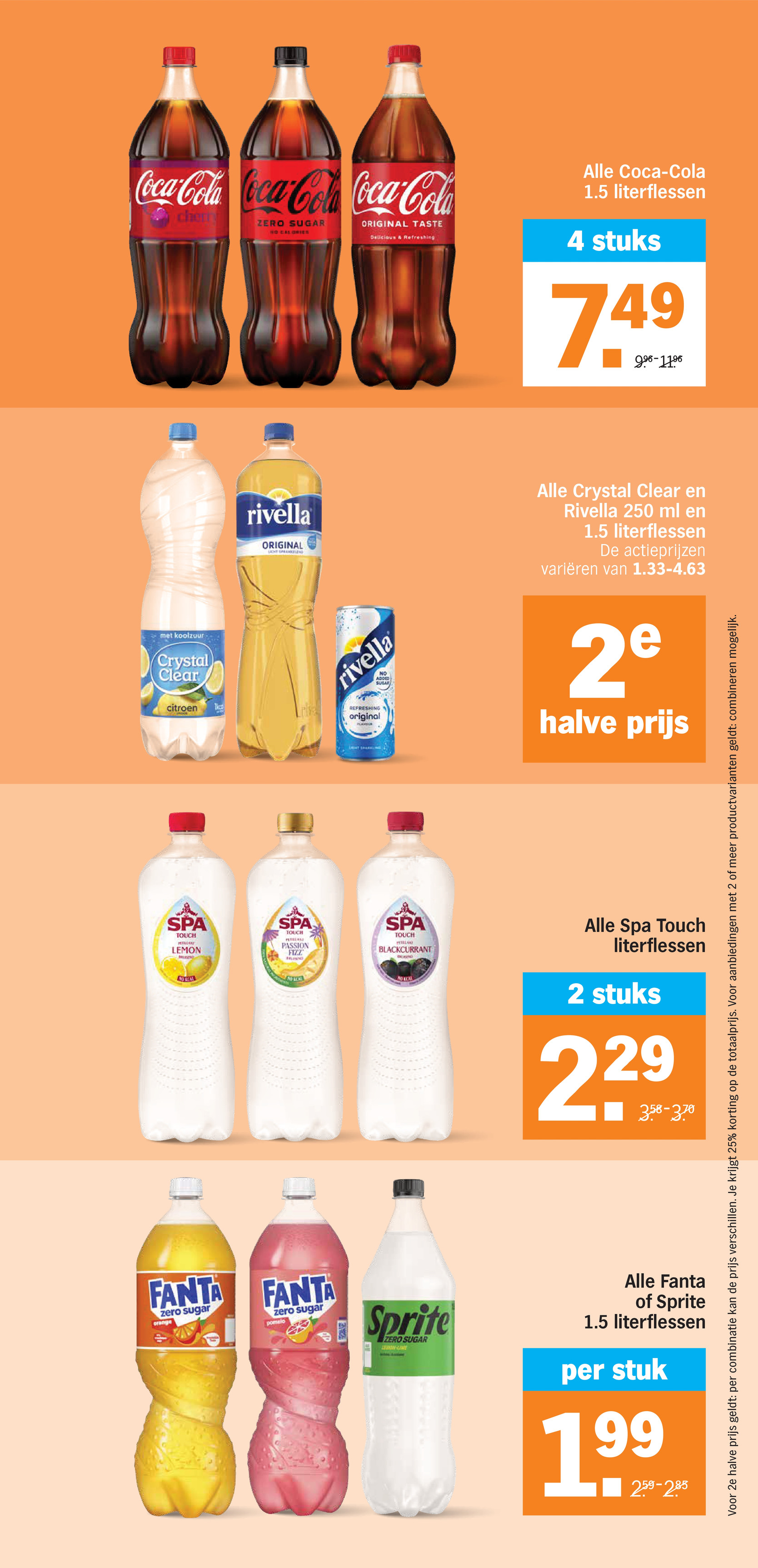 Alle Coca-Cola 1.5 literflessen, gemarkeerd op pagina 30 van de Albert Heijn folder