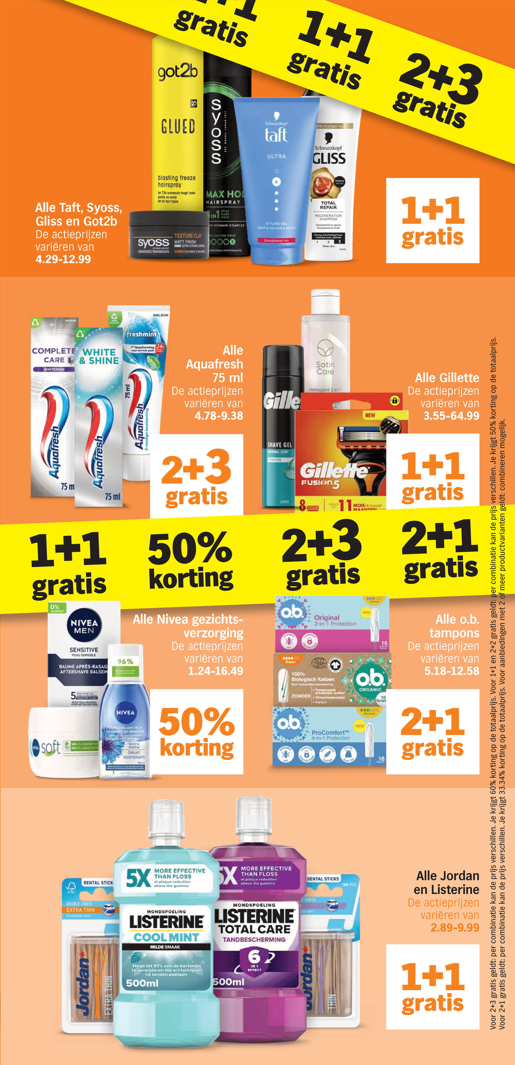 Gillette scheerproducten, gemarkeerd op pagina 32 van de Albert Heijn folder