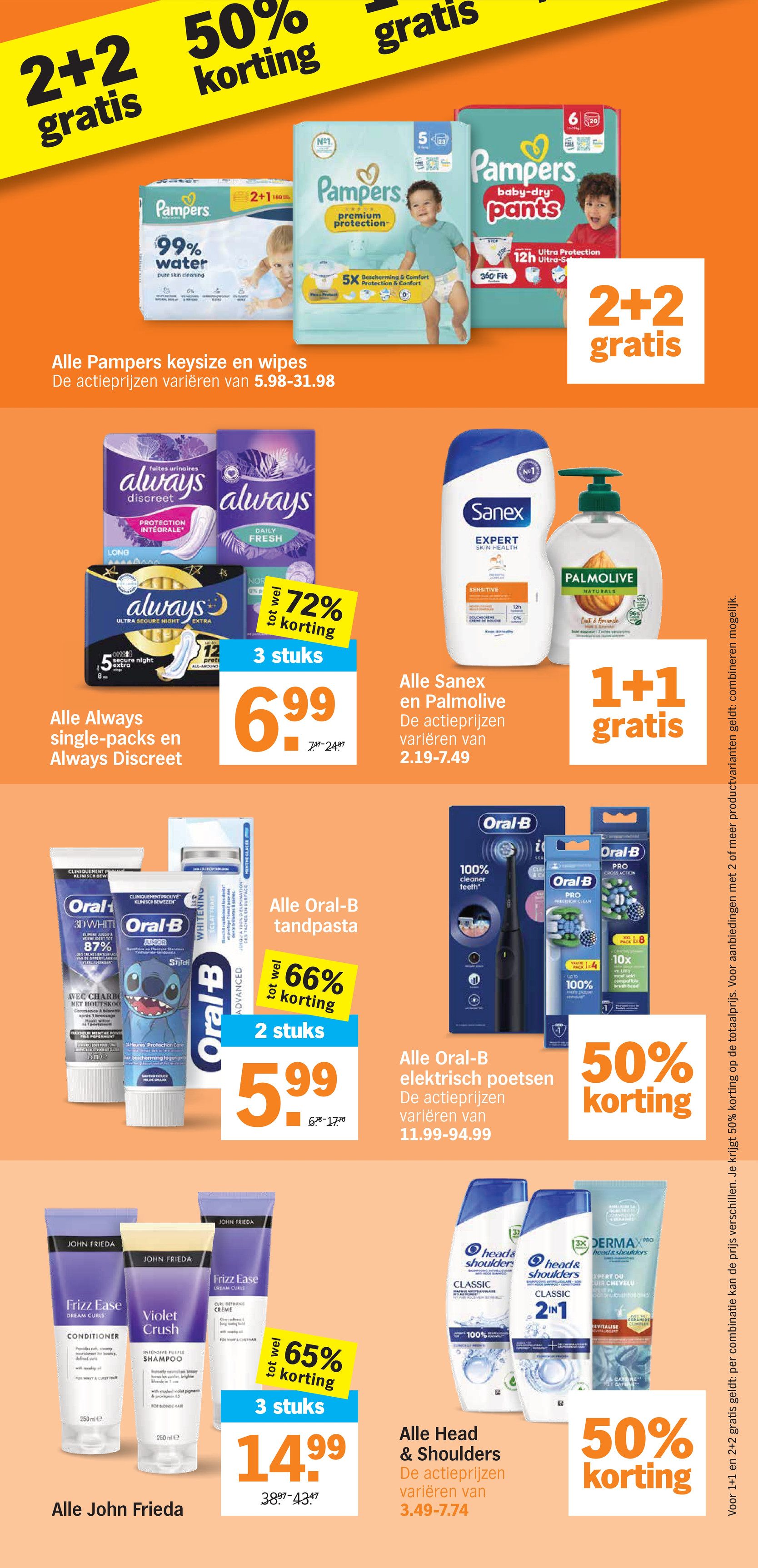 Pampers, gemarkeerd op pagina 33 van de Albert Heijn folder
