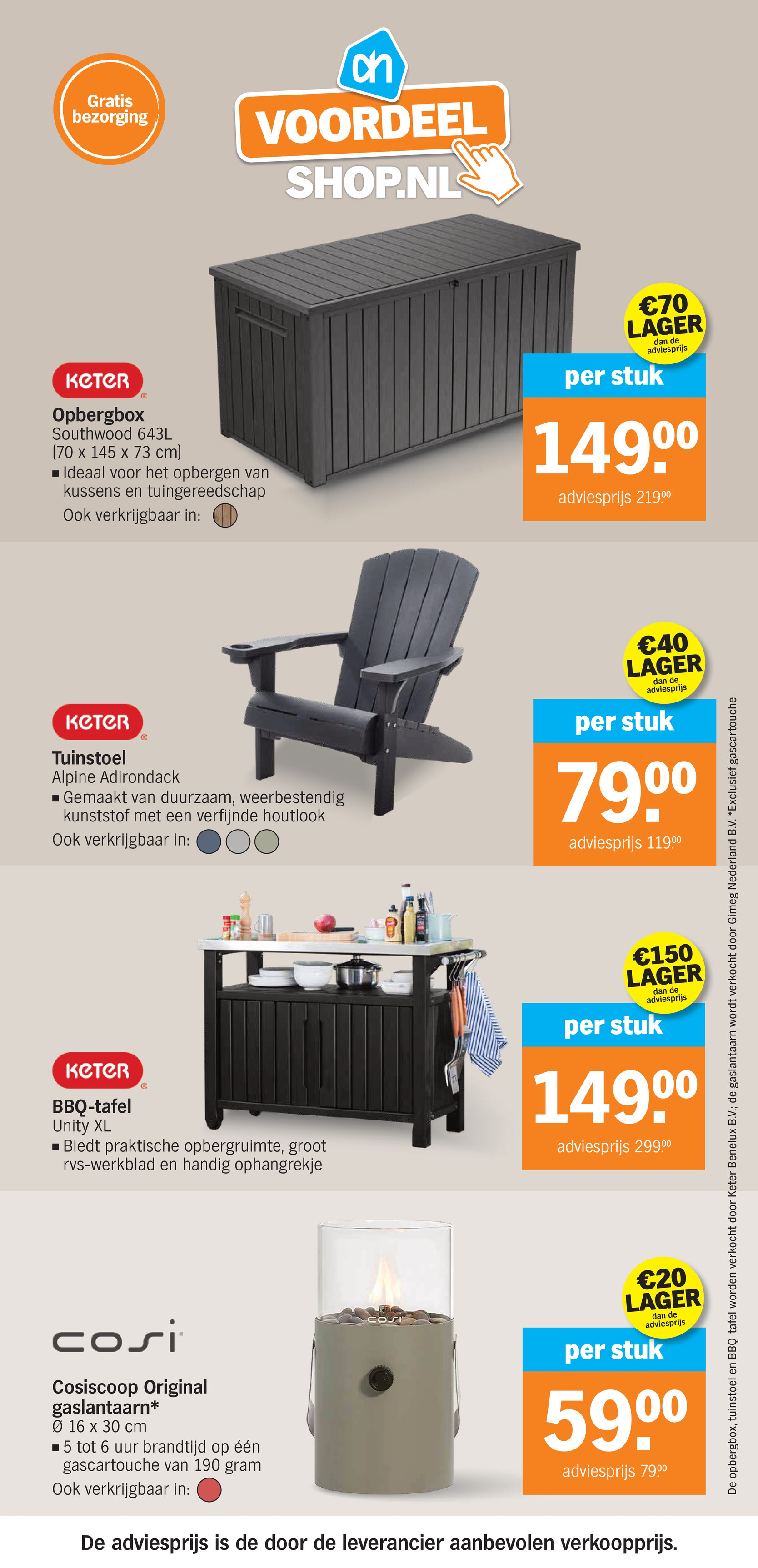 BBQ-tafel Unity XL, gemarkeerd op pagina 39 van de Albert Heijn folder