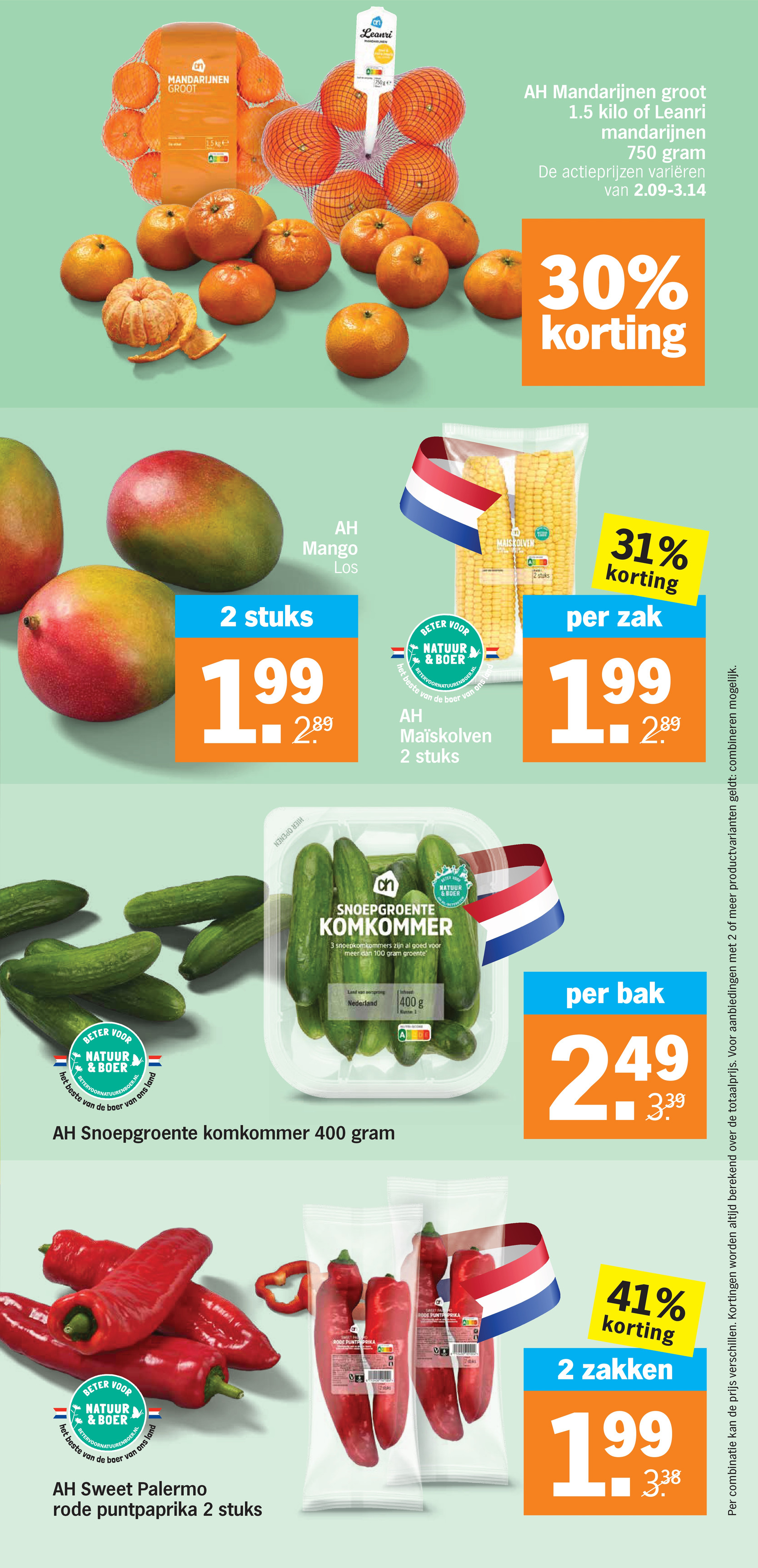 AH Mango Los, gemarkeerd op pagina 8 van de Albert Heijn folder