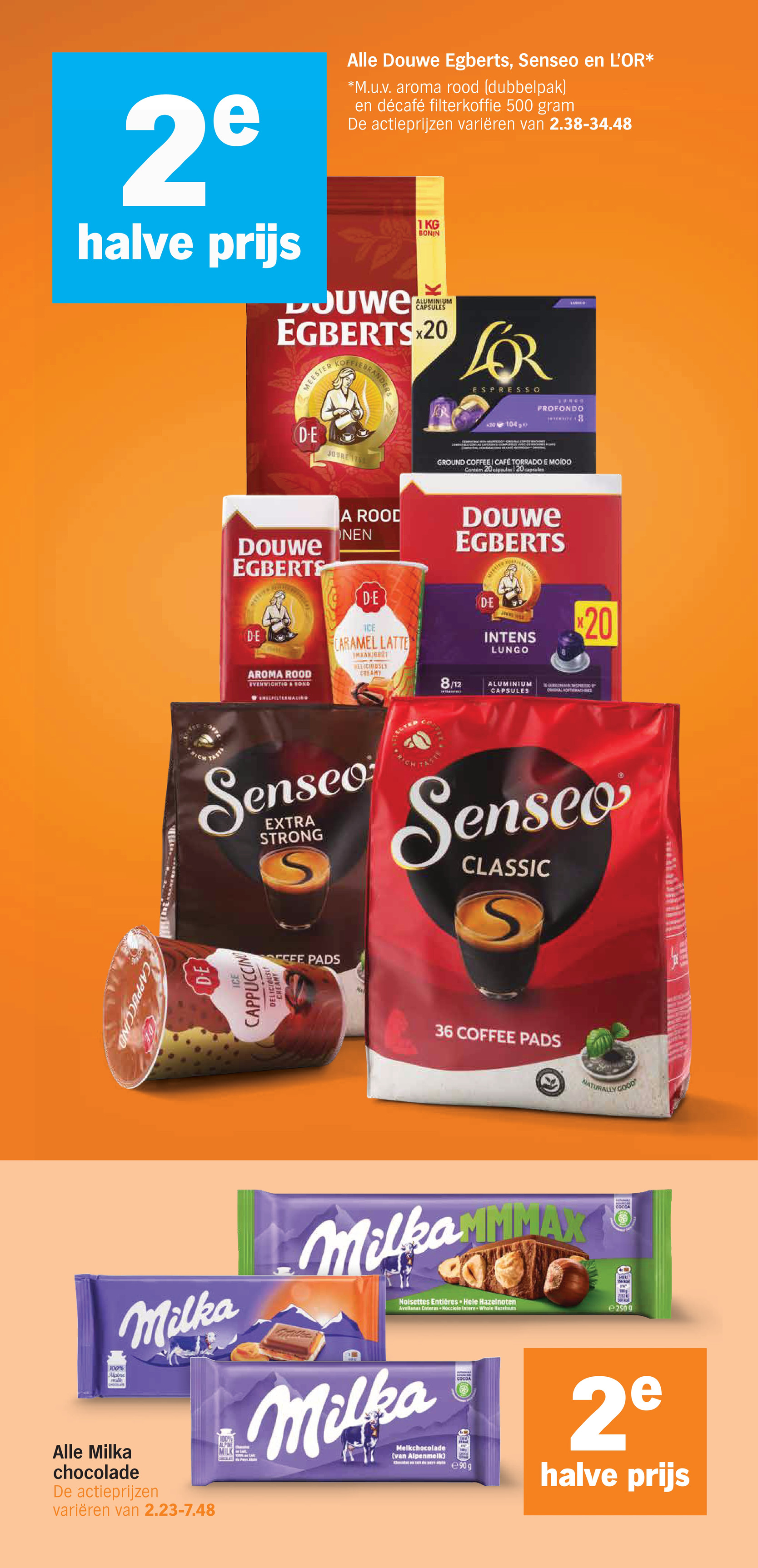 Milka chocolade, gemarkeerd op pagina 20 van de Albert Heijn folder