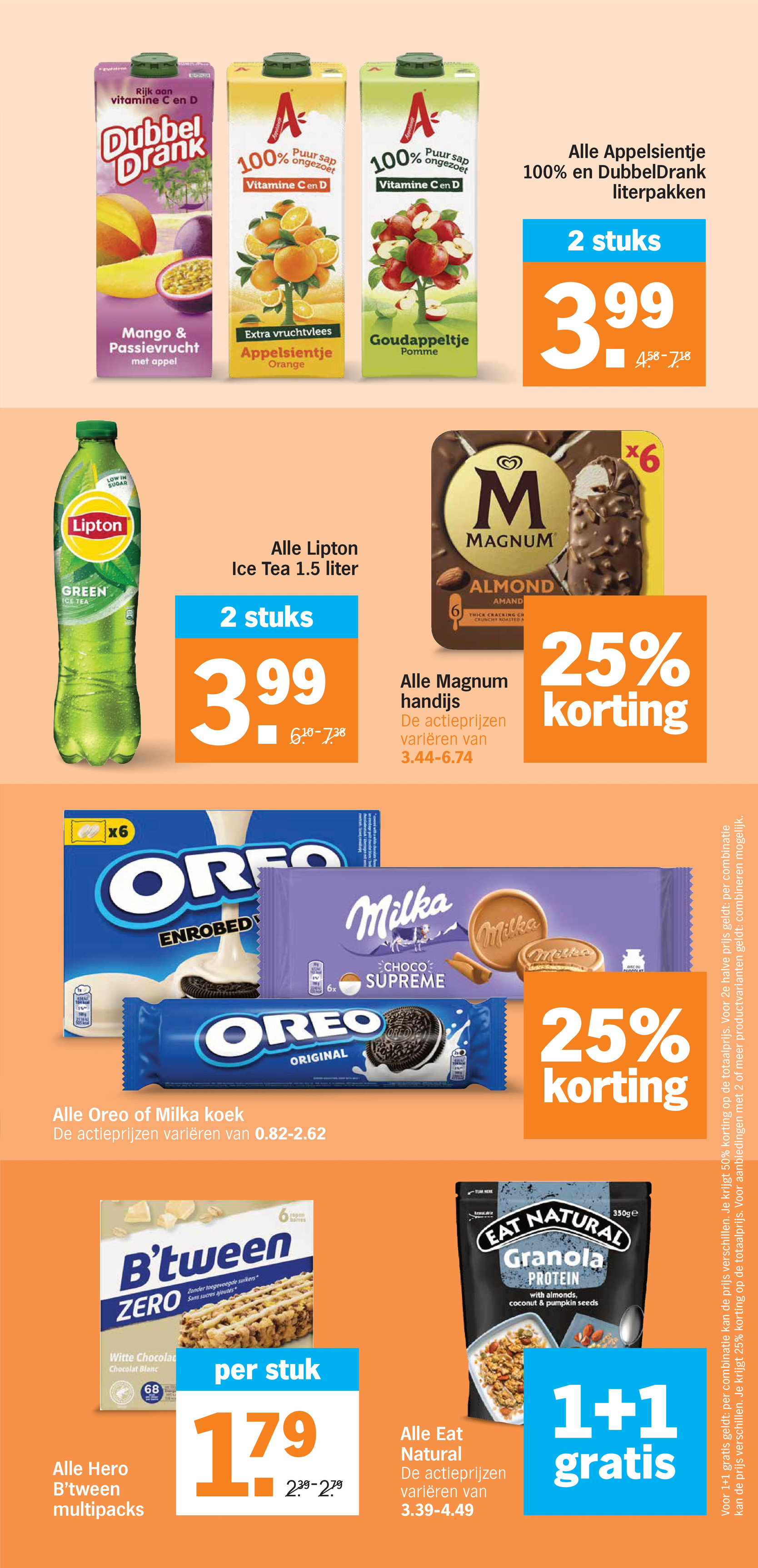 Alle Eat Natural, gemarkeerd op pagina 21 van de Albert Heijn folder