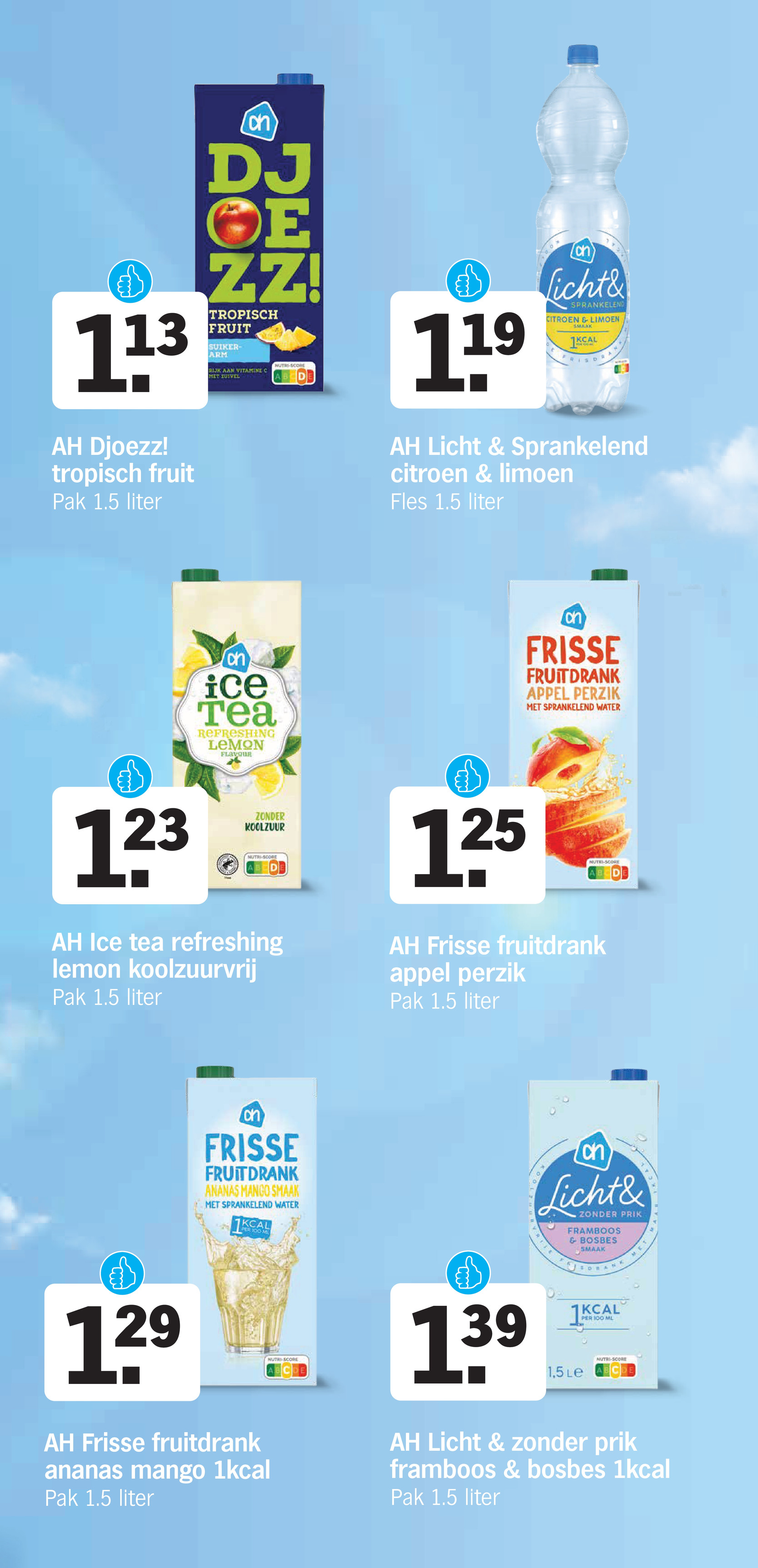 AH Djoezz! tropisch fruit, gemarkeerd op pagina 23 van de Albert Heijn folder