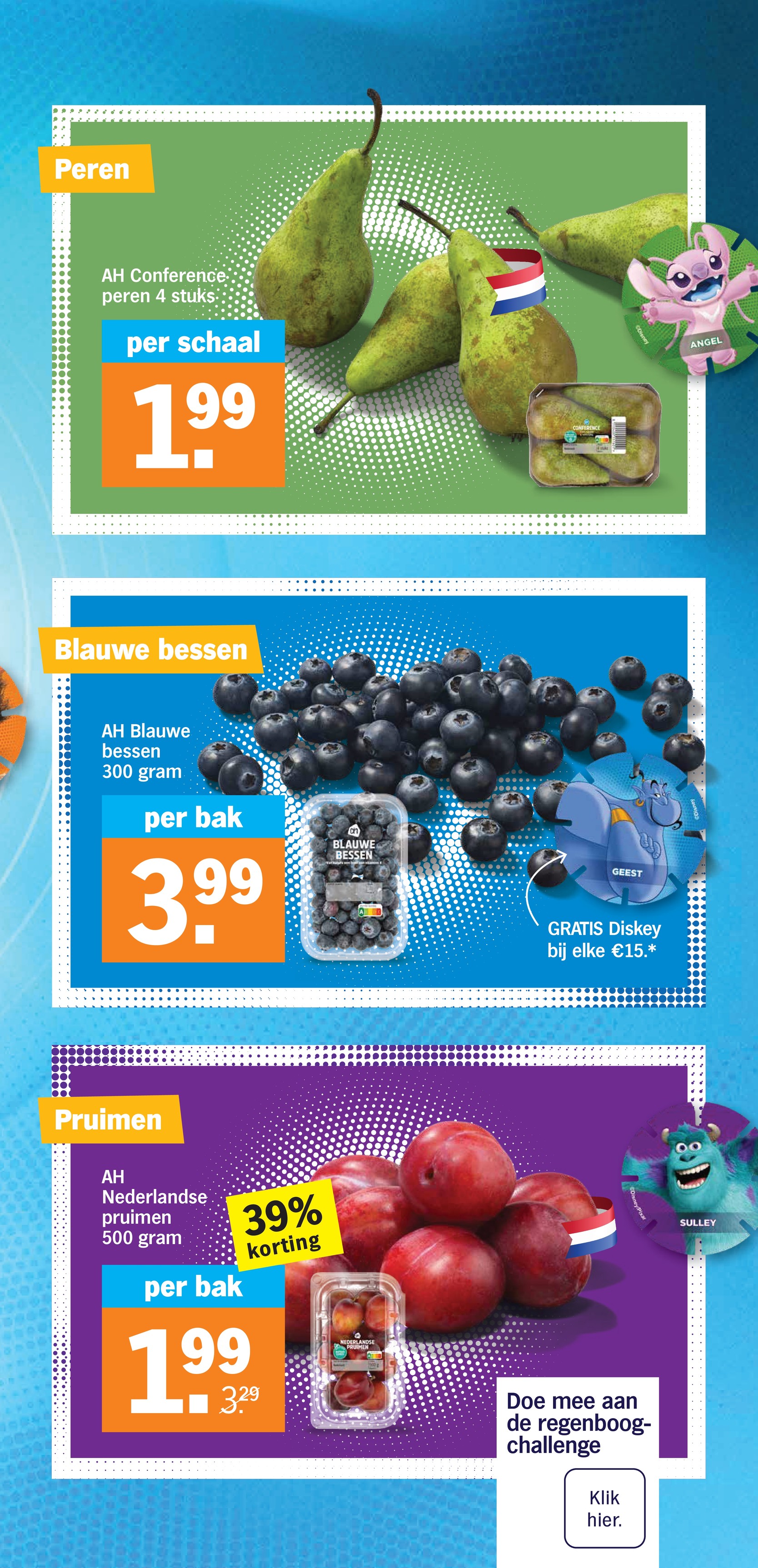 AH Blauwe bessen, gemarkeerd op pagina 6 van de Albert Heijn folder