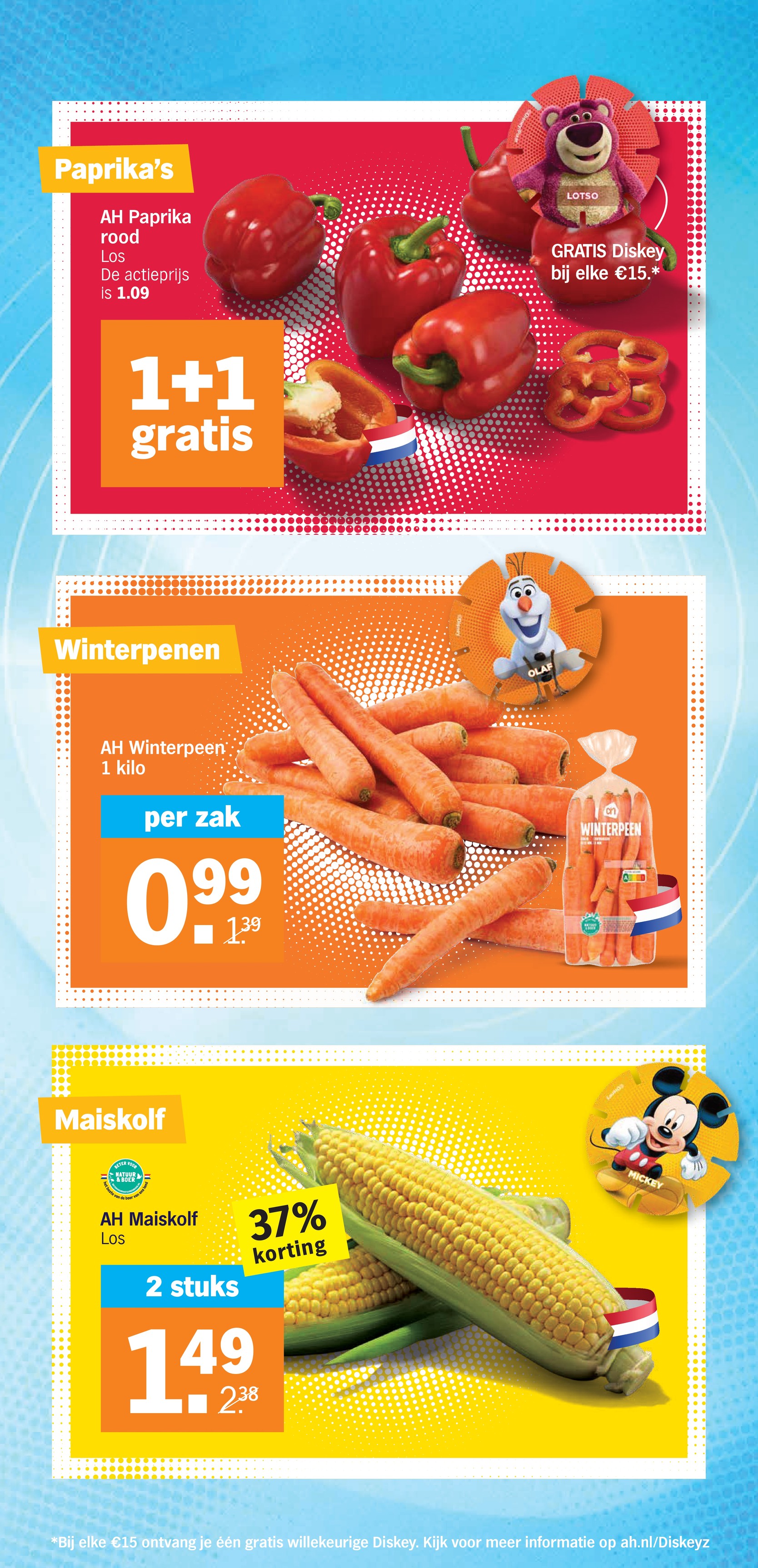 AH Winterpeen, gemarkeerd op pagina 7 van de Albert Heijn folder