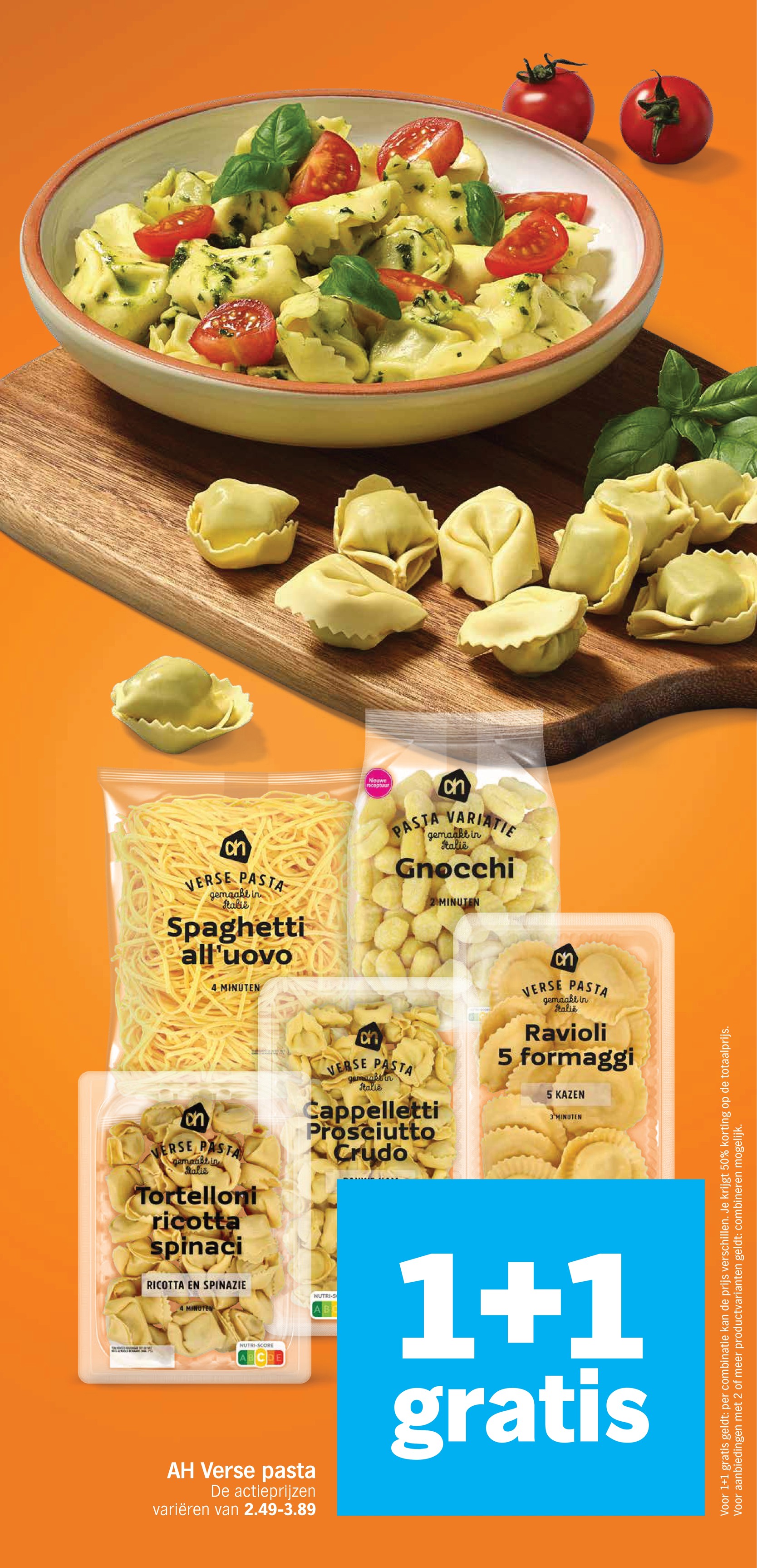 AH Verse pasta, gemarkeerd op pagina 11 van de Albert Heijn folder