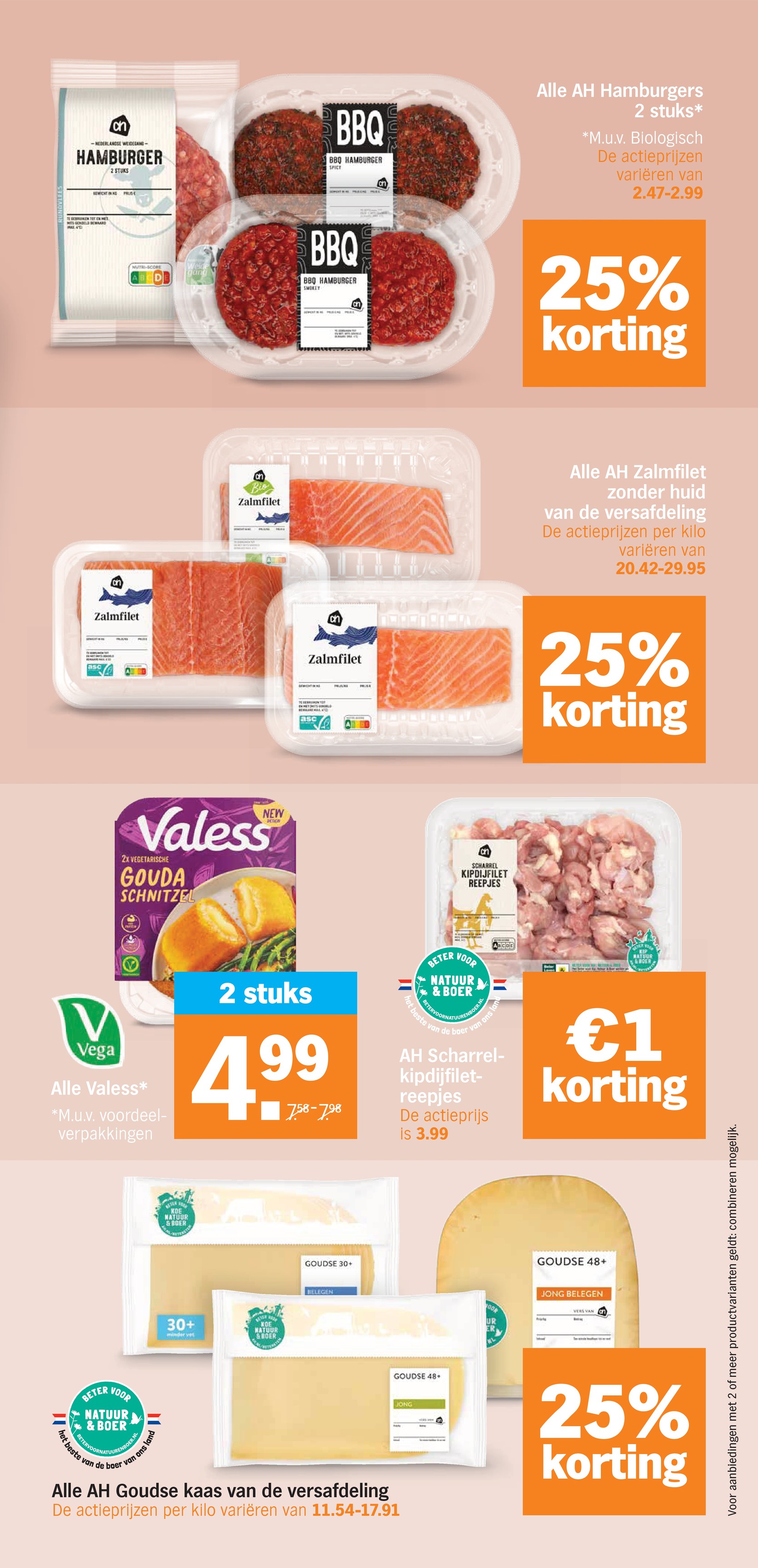 AH Scharrel-kipdijfilet-reepjes, gemarkeerd op pagina 15 van de Albert Heijn folder