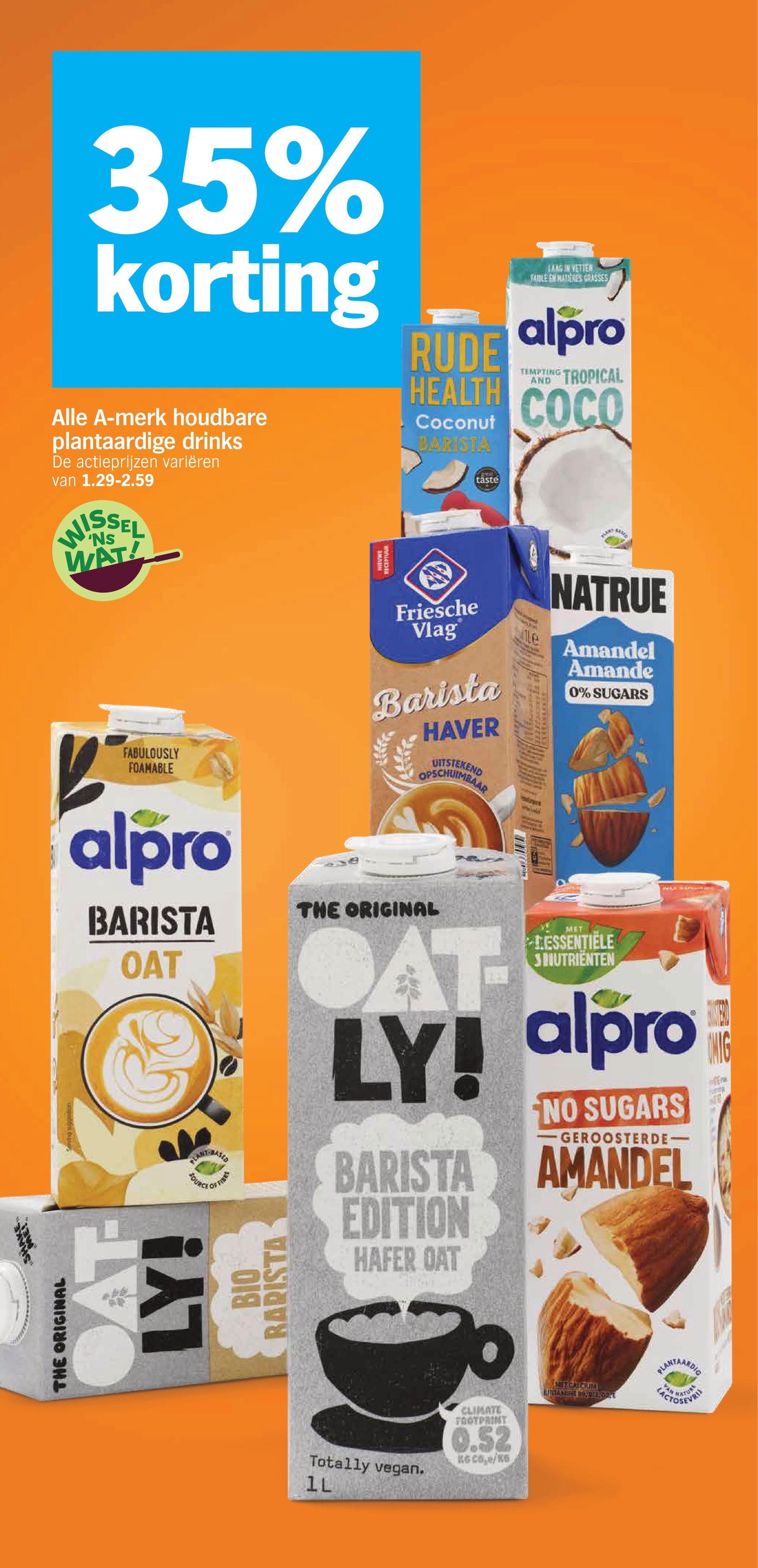 Friesche Vlag Barista Haver, gemarkeerd op pagina 20 van de Albert Heijn folder