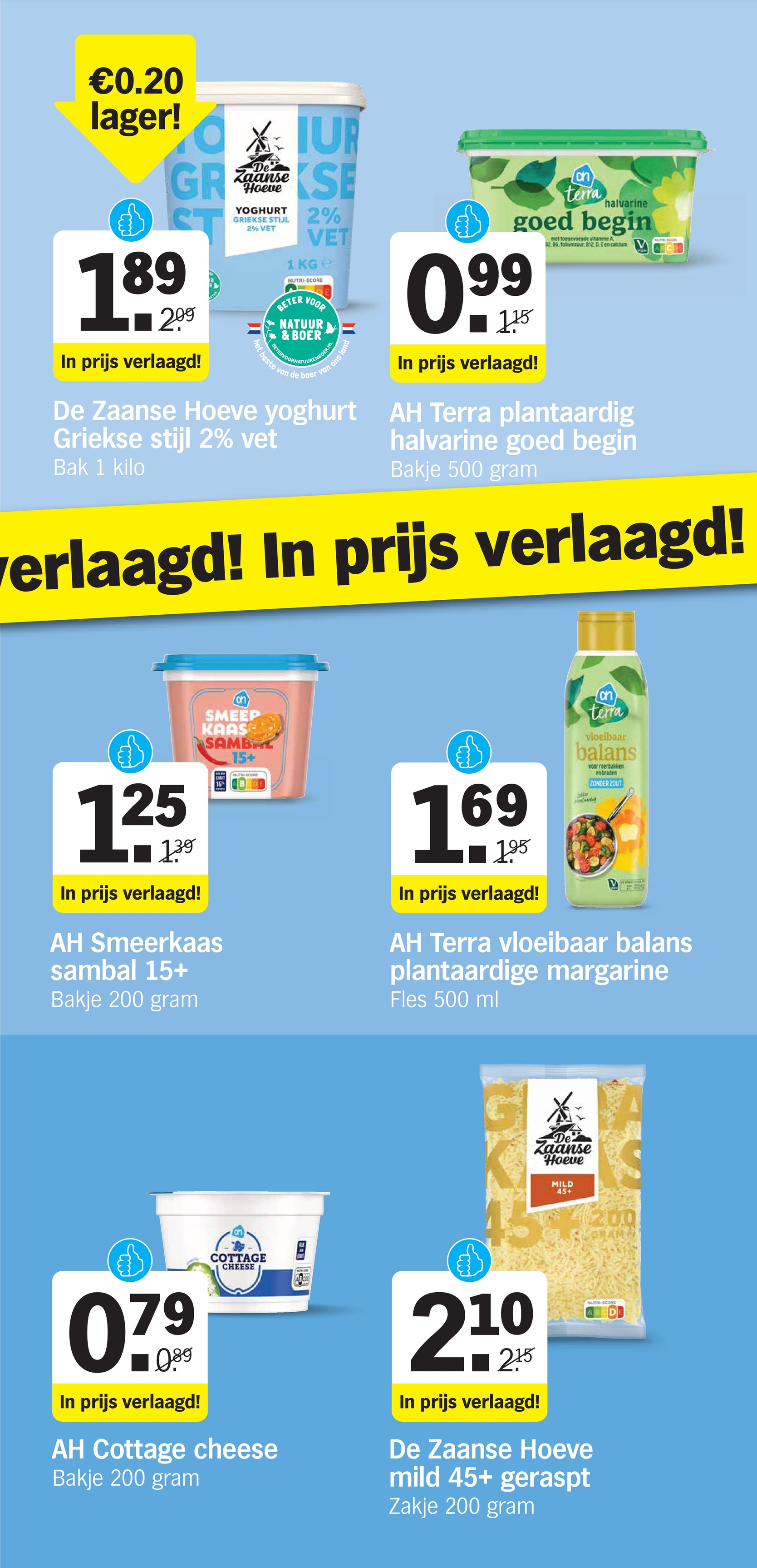 AH Terra plantaardig halvarine goed begin, gemarkeerd op pagina 22 van de Albert Heijn folder