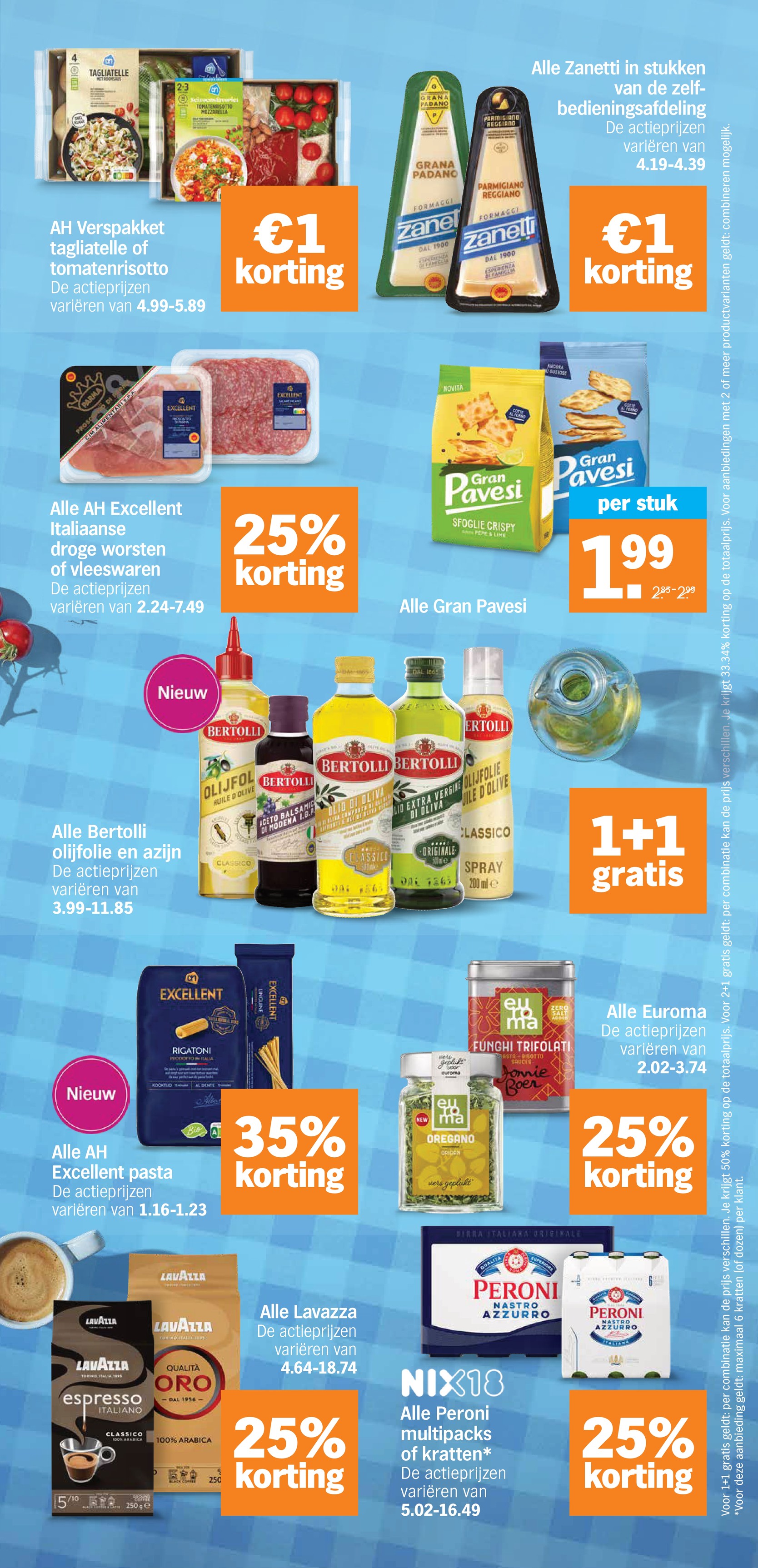 Koffie (o.a. Qualità Oro), gemarkeerd op pagina 28 van de Albert Heijn folder