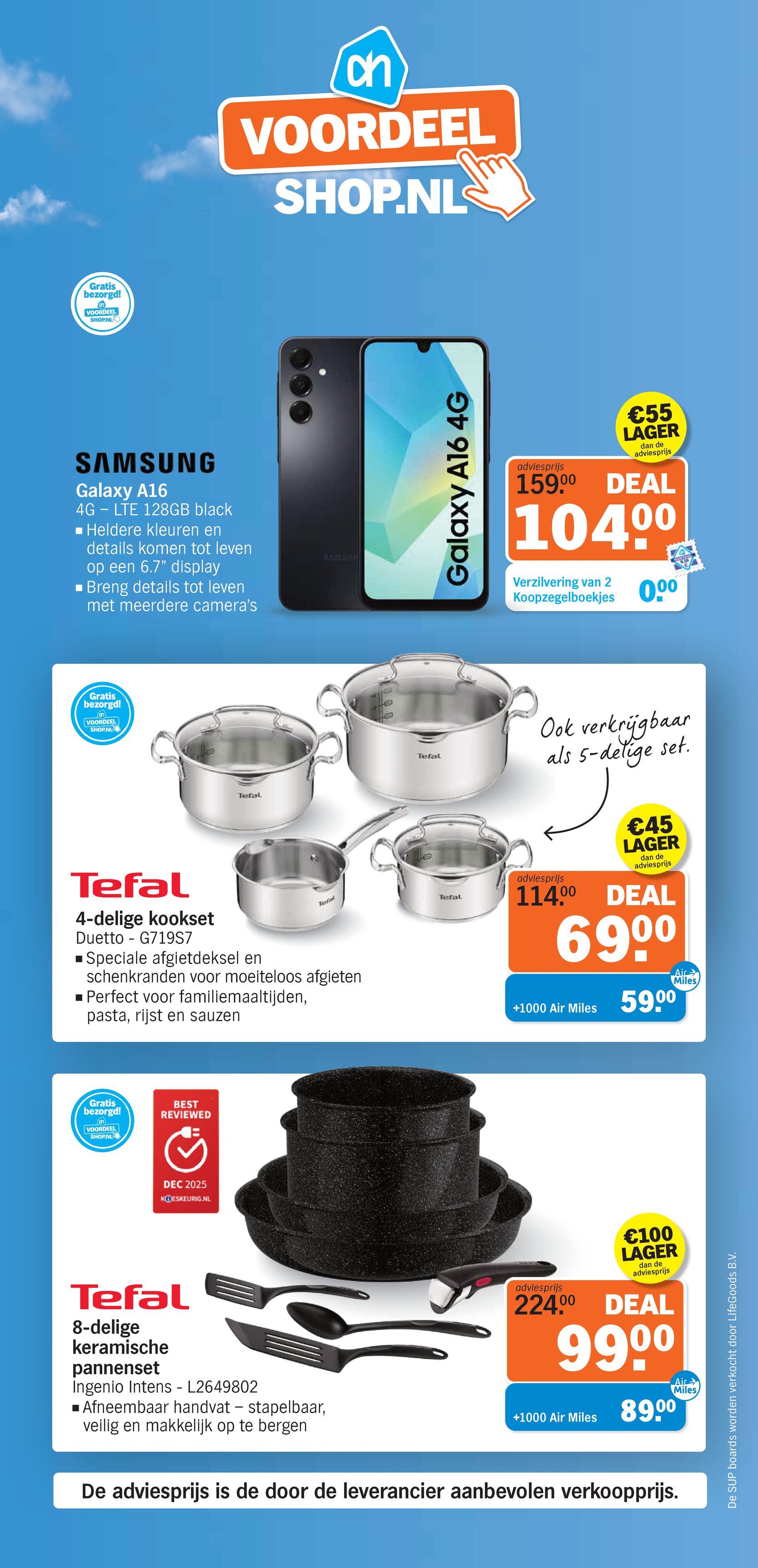 Tefal 4-delige kookset Duetto, gemarkeerd op pagina 8 van de Albert Heijn folder