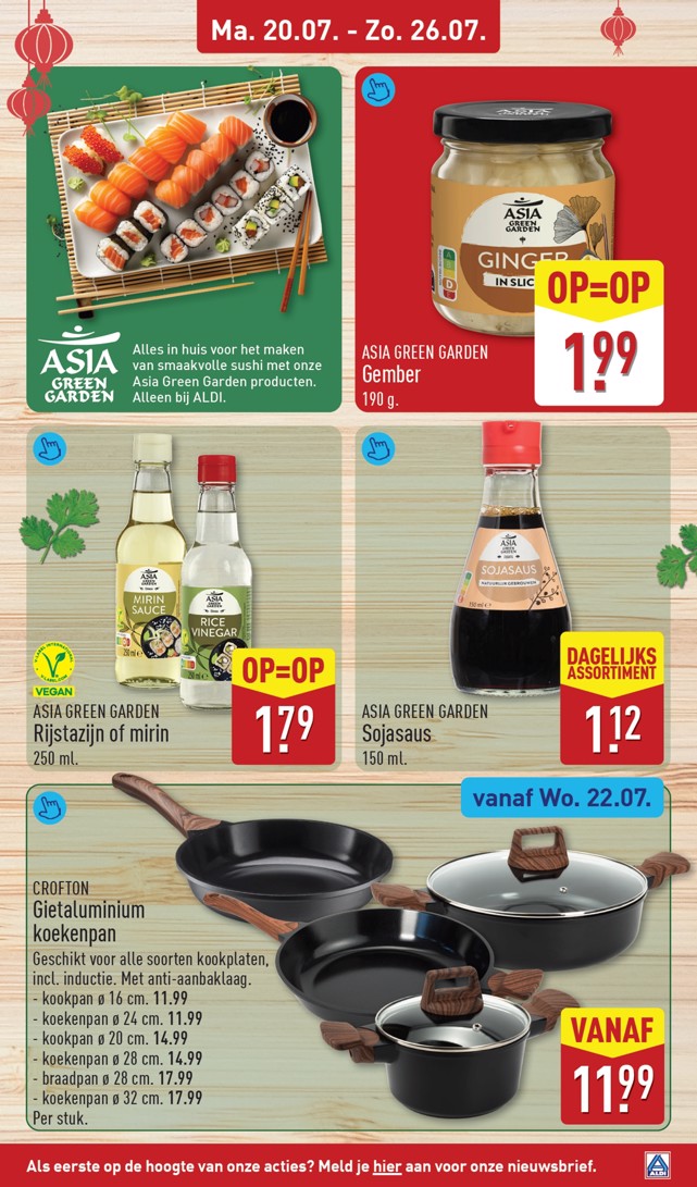 CROFTON Gietaluminium koekenpan, gemarkeerd op pagina 31 van de Aldi folder