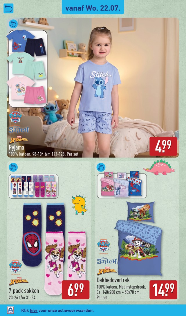 Dekbedovertrek, gemarkeerd op pagina 46 van de Aldi folder
