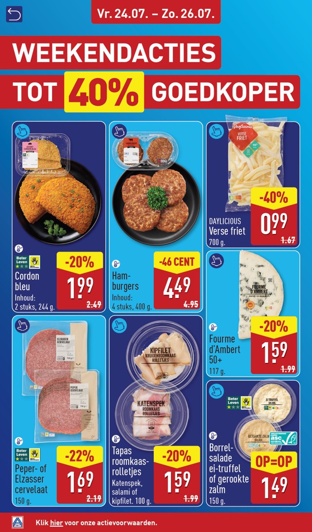 Borrelsalade (ei-truffel of gerookte zalm), gemarkeerd op pagina 48 van de Aldi folder