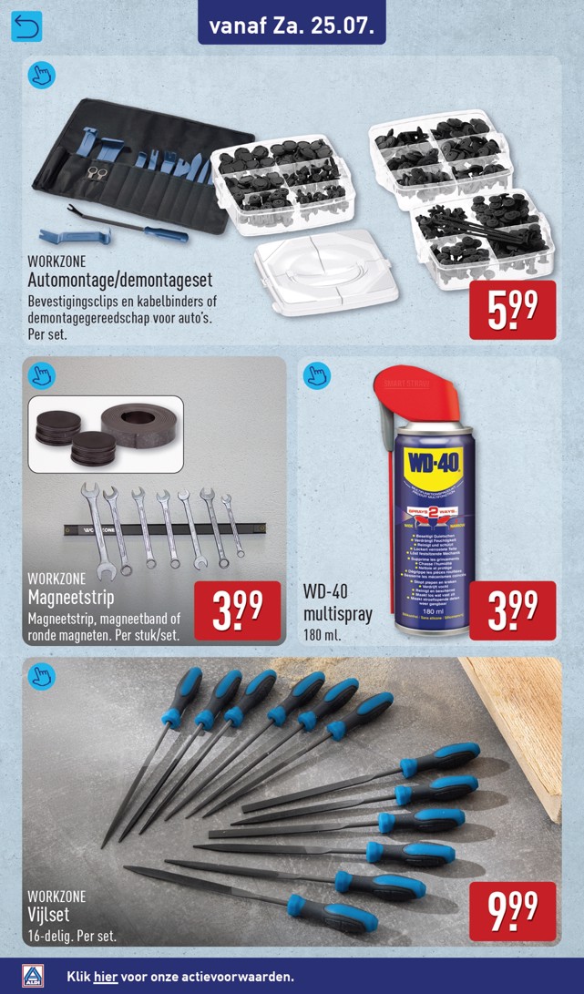 WD-40 multispray, gemarkeerd op pagina 54 van de Aldi folder