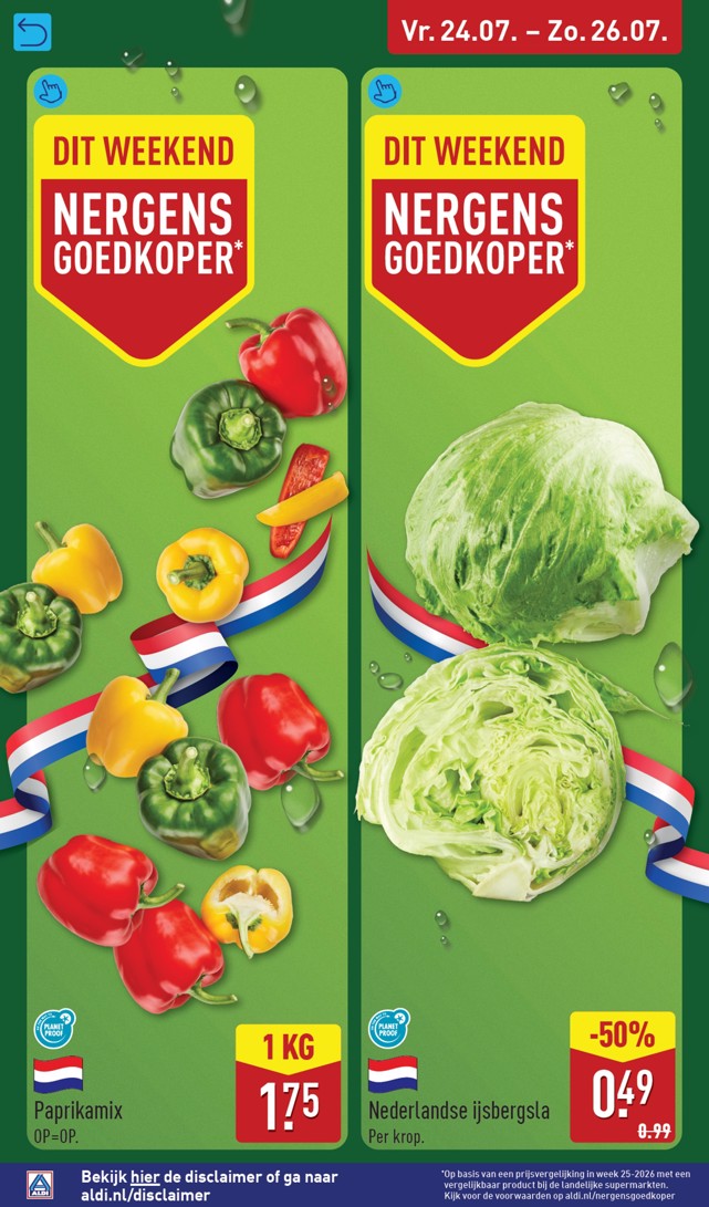 Paprikamix, gemarkeerd op pagina 62 van de Aldi folder