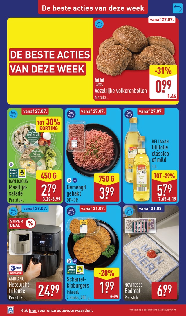 Gemengd gehakt, gemarkeerd op pagina 2 van de Aldi folder