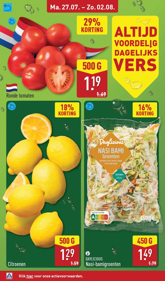 Citroenen, gemarkeerd op pagina 6 van de Aldi folder