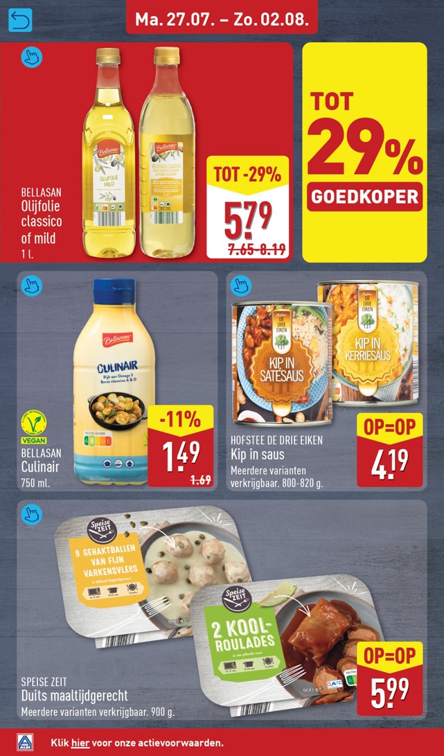 Bellasan Culinair, gemarkeerd op pagina 14 van de Aldi folder