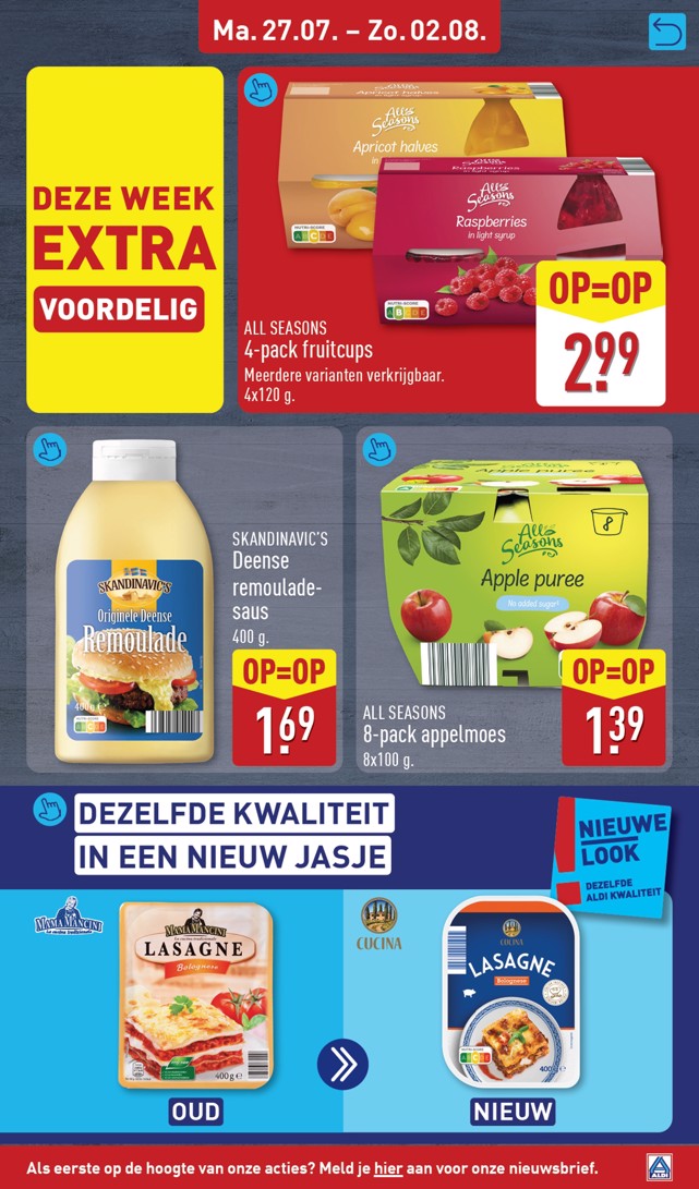 Skandinavic's Deense remouladesaus, gemarkeerd op pagina 15 van de Aldi folder