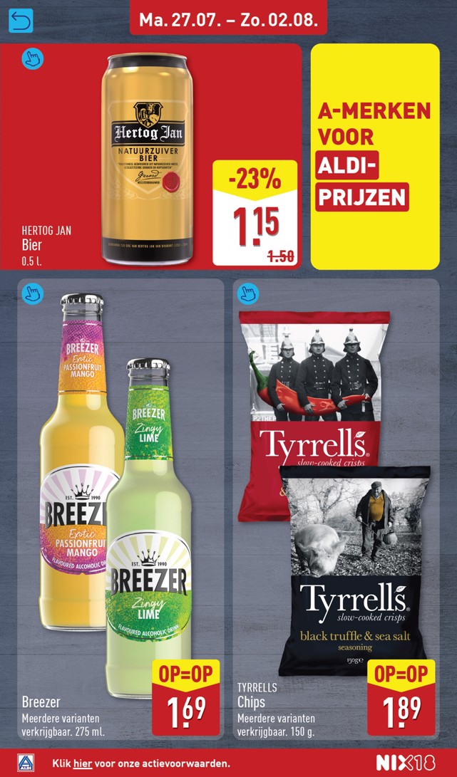 Breezer, gemarkeerd op pagina 22 van de Aldi folder