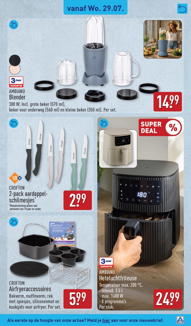 Ambiano Blender, gemarkeerd op pagina 37 van de Aldi folder