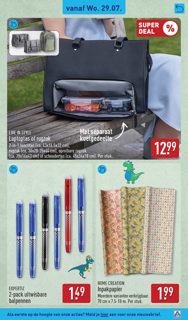 Inpakpapier, gemarkeerd op pagina 39 van de Aldi folder