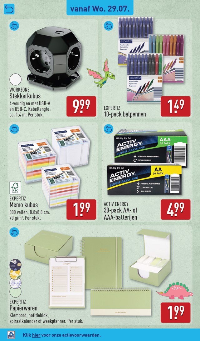 10-pack balpennen, gemarkeerd op pagina 40 van de Aldi folder