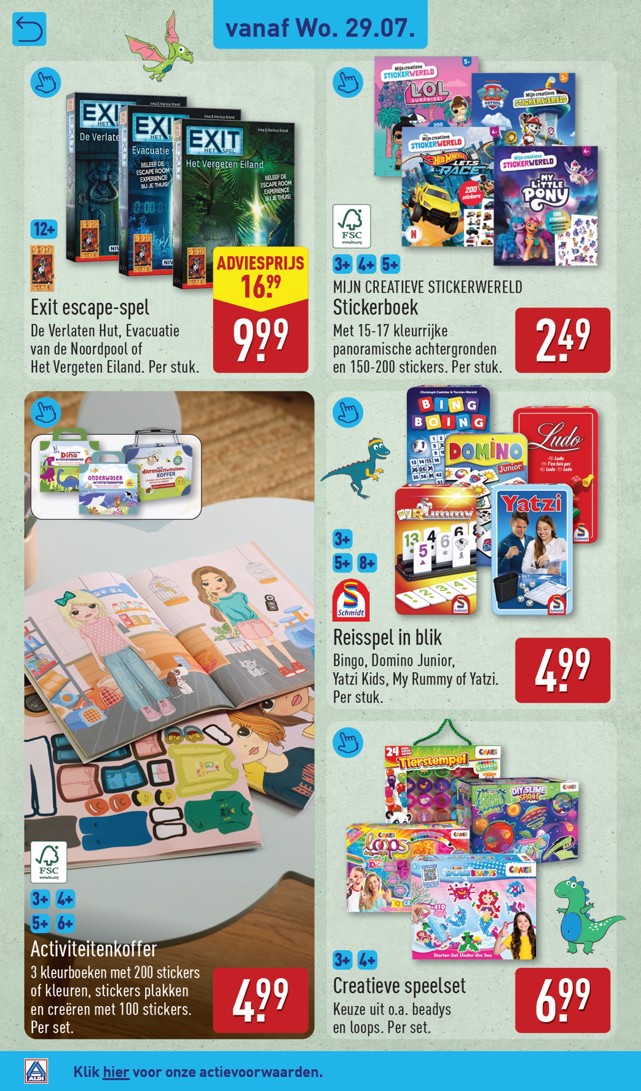 Activiteitenkoffer, gemarkeerd op pagina 42 van de Aldi folder