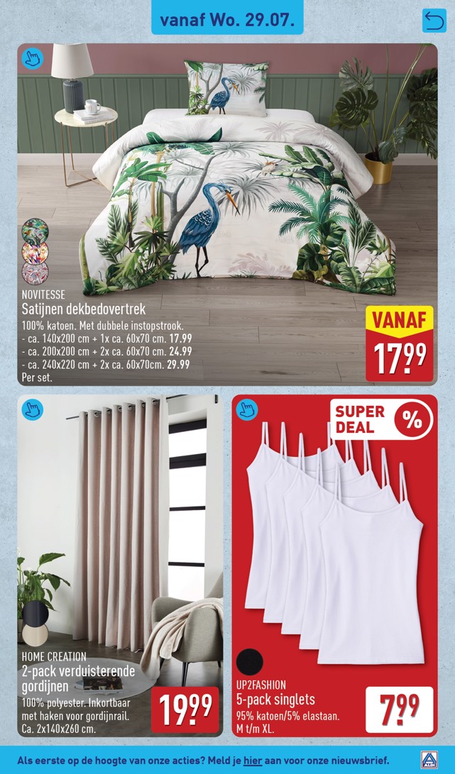 5-pack singlets, gemarkeerd op pagina 43 van de Aldi folder