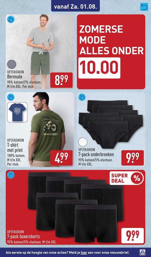 UP2FASHION 7-pack boxershorts, gemarkeerd op pagina 55 van de Aldi folder