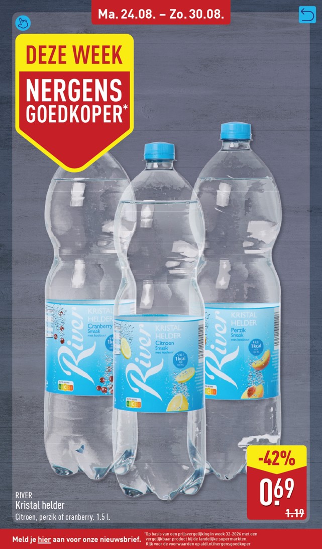 River Kristal Helder, uit de Aldi folder, pagina 15