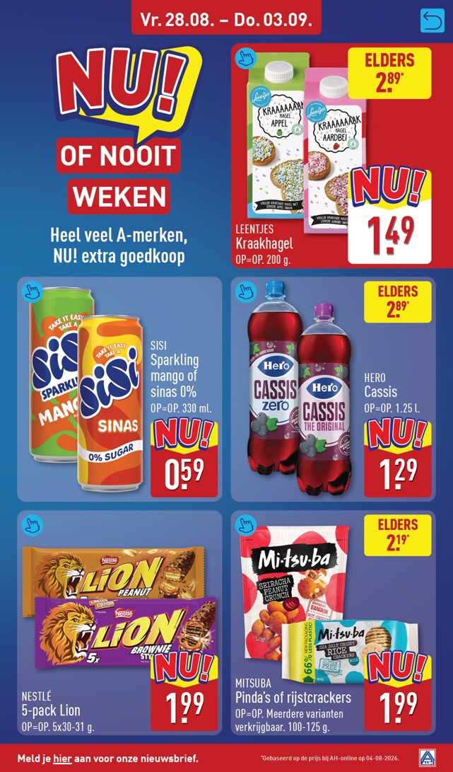 Hero Cassis, gemarkeerd op pagina 63 van de Aldi folder