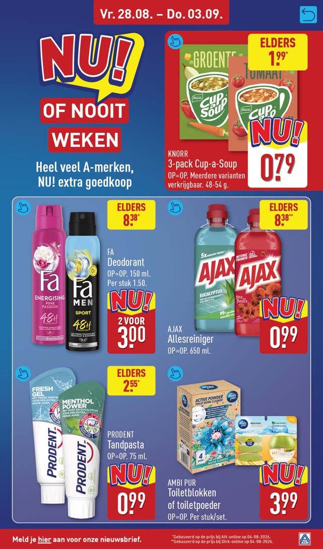 Fa Deodorant, gemarkeerd op pagina 65 van de Aldi folder