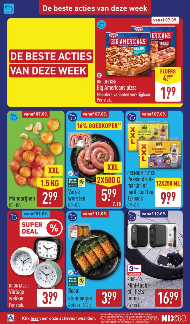 Mandarijnen, gemarkeerd op pagina 2 van de Aldi folder