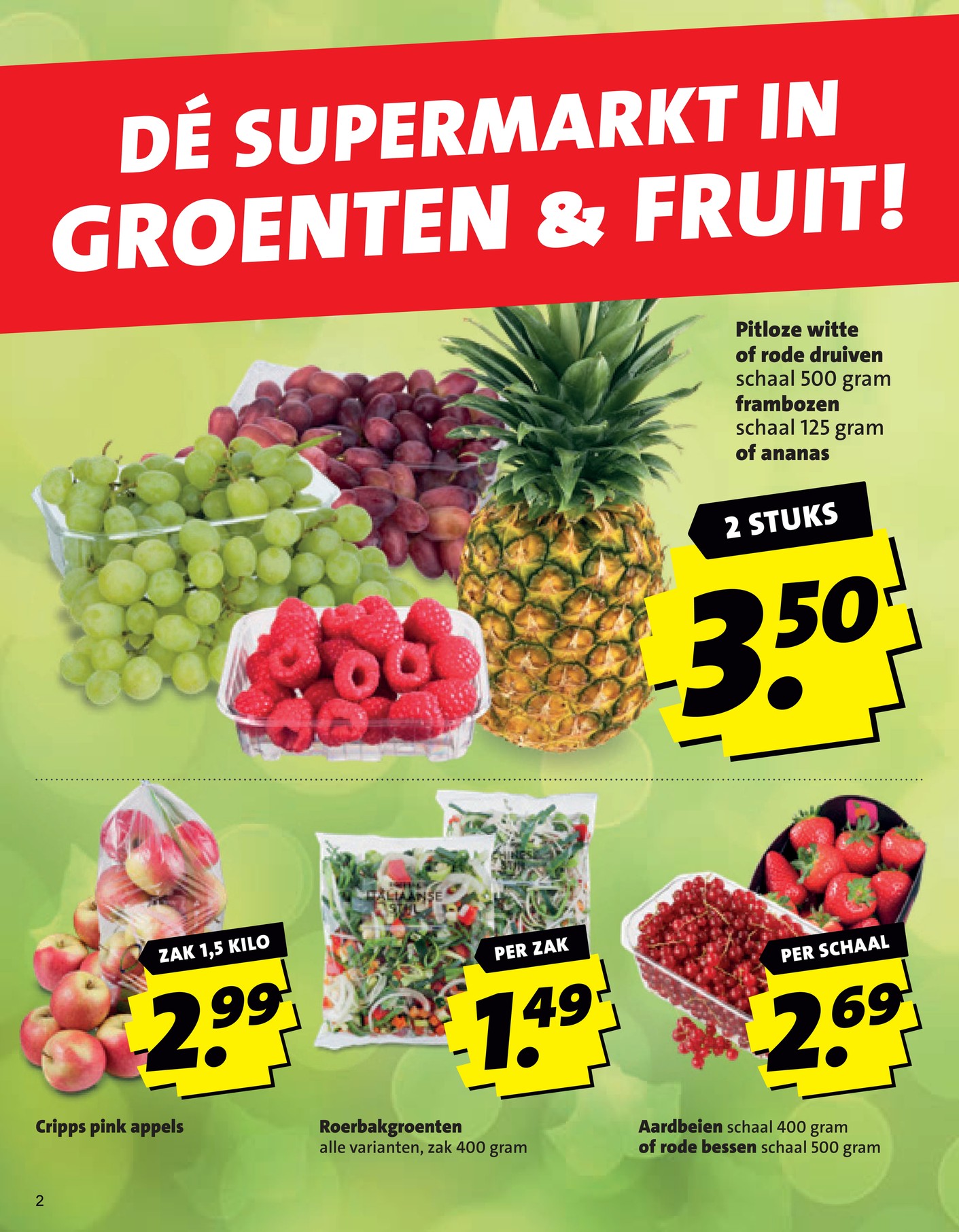 Cripps pink appels, gemarkeerd op pagina 2 van de Boni folder