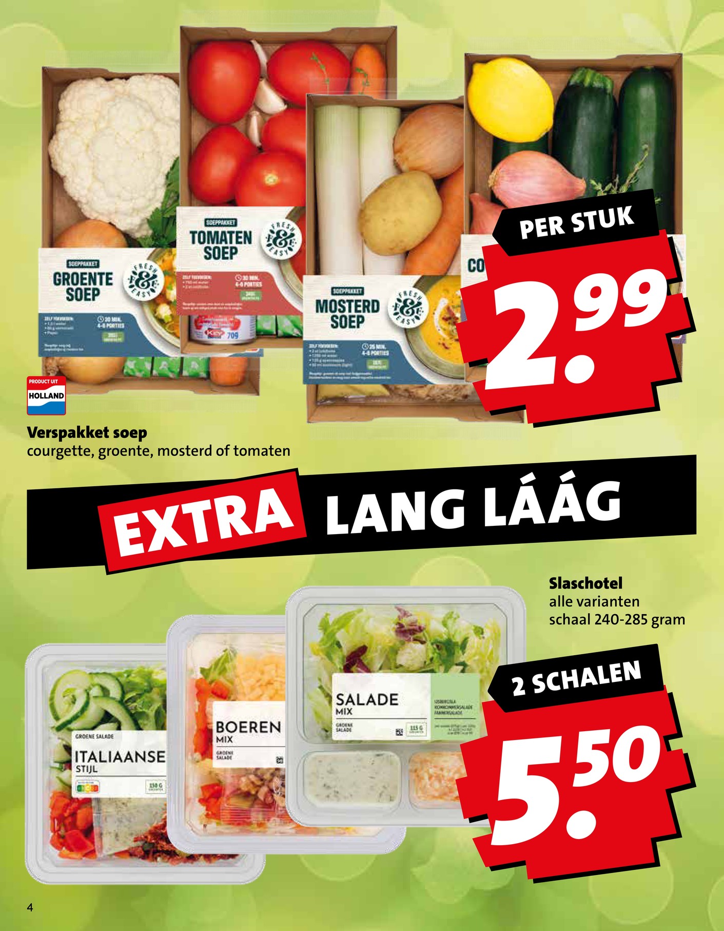Fresh & Easy Soeppakket, gemarkeerd op pagina 4 van de Boni folder