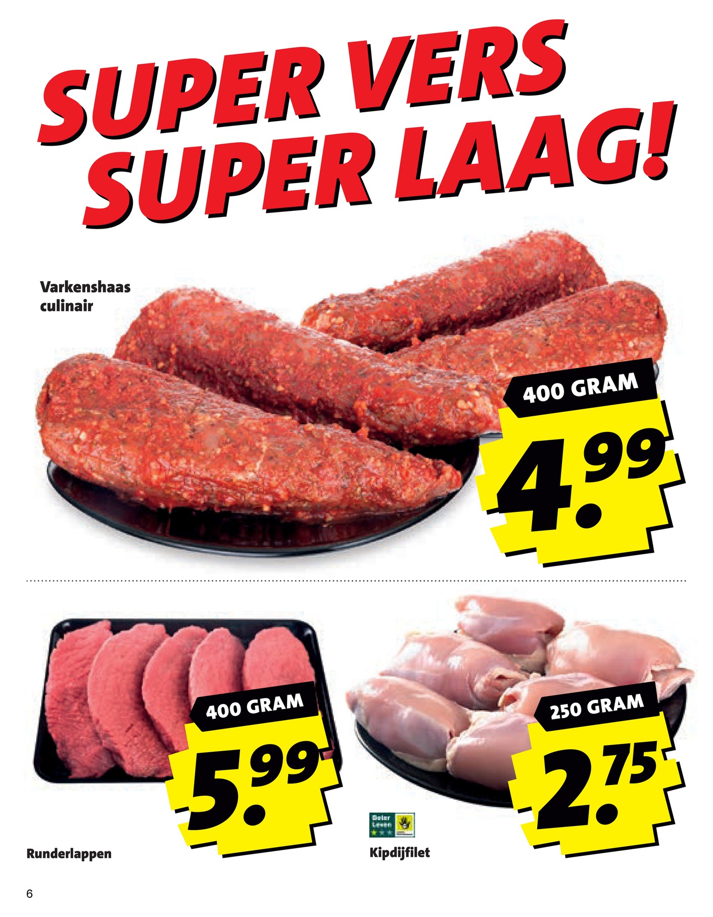 Kipdijfilet, gemarkeerd op pagina 6 van de Boni folder