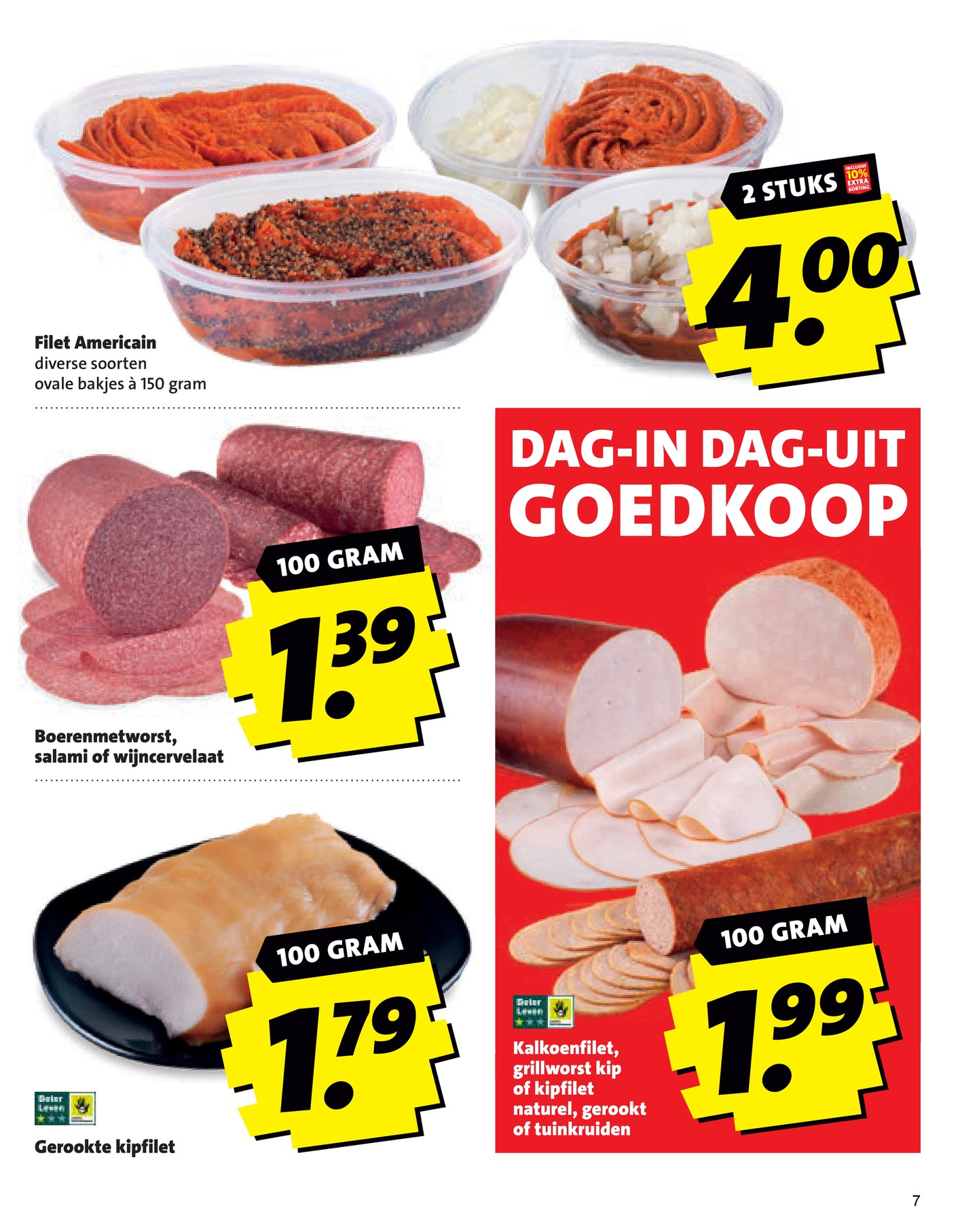 Gerookte kipfilet, gemarkeerd op pagina 7 van de Boni folder
