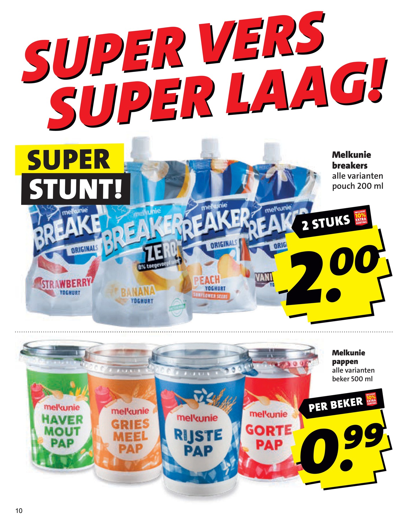 Melkunie breakers, gemarkeerd op pagina 10 van de Boni folder