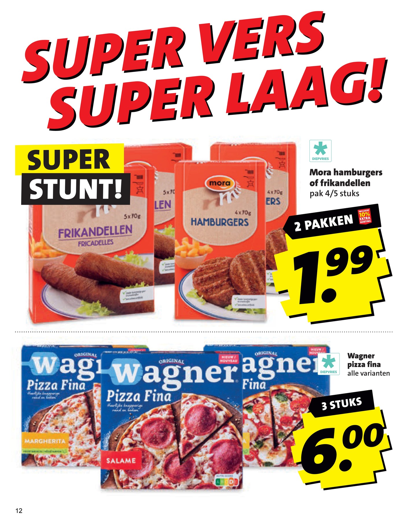 Wagner pizza fina, gemarkeerd op pagina 12 van de Boni folder