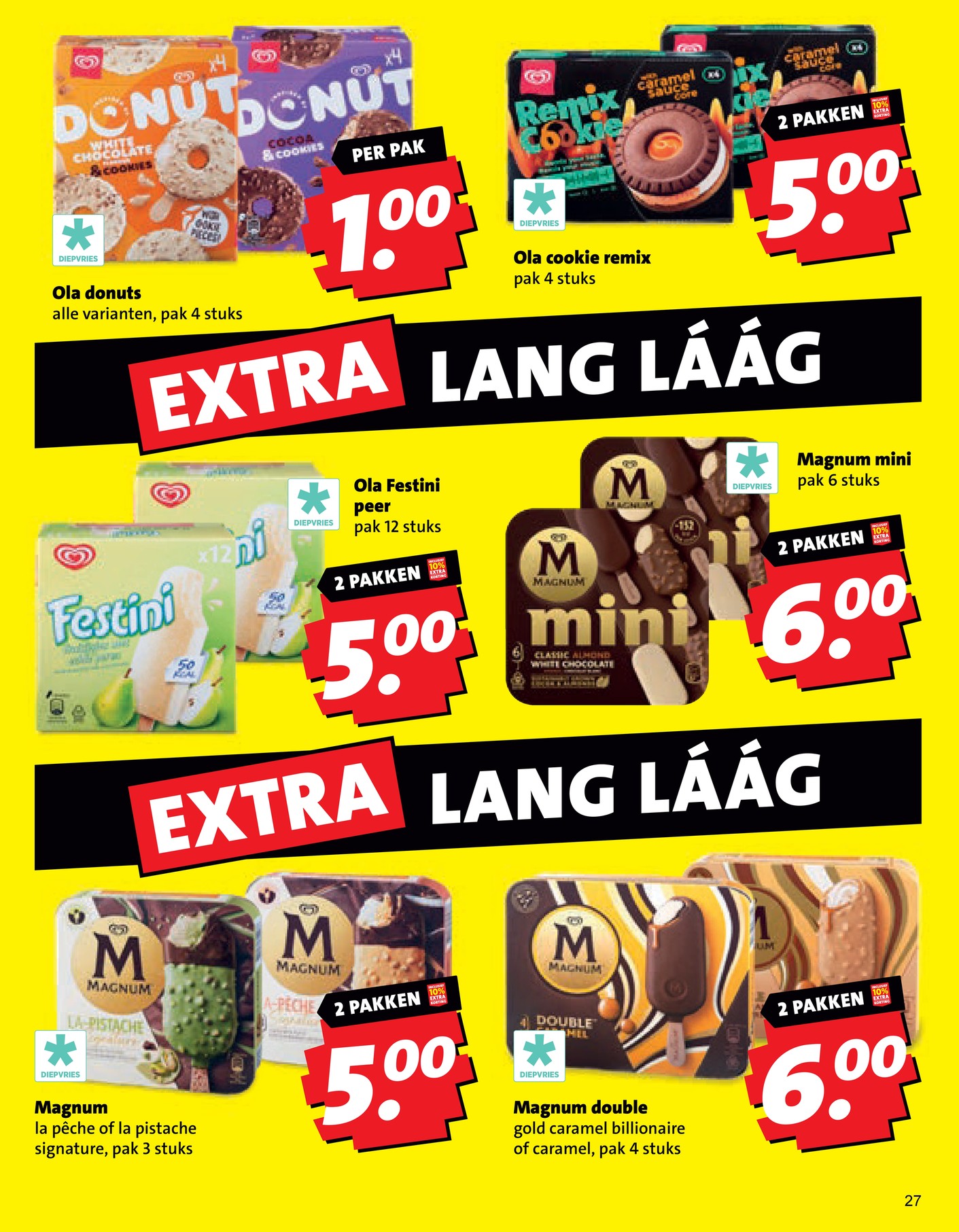 Ola donuts, gemarkeerd op pagina 27 van de Boni folder