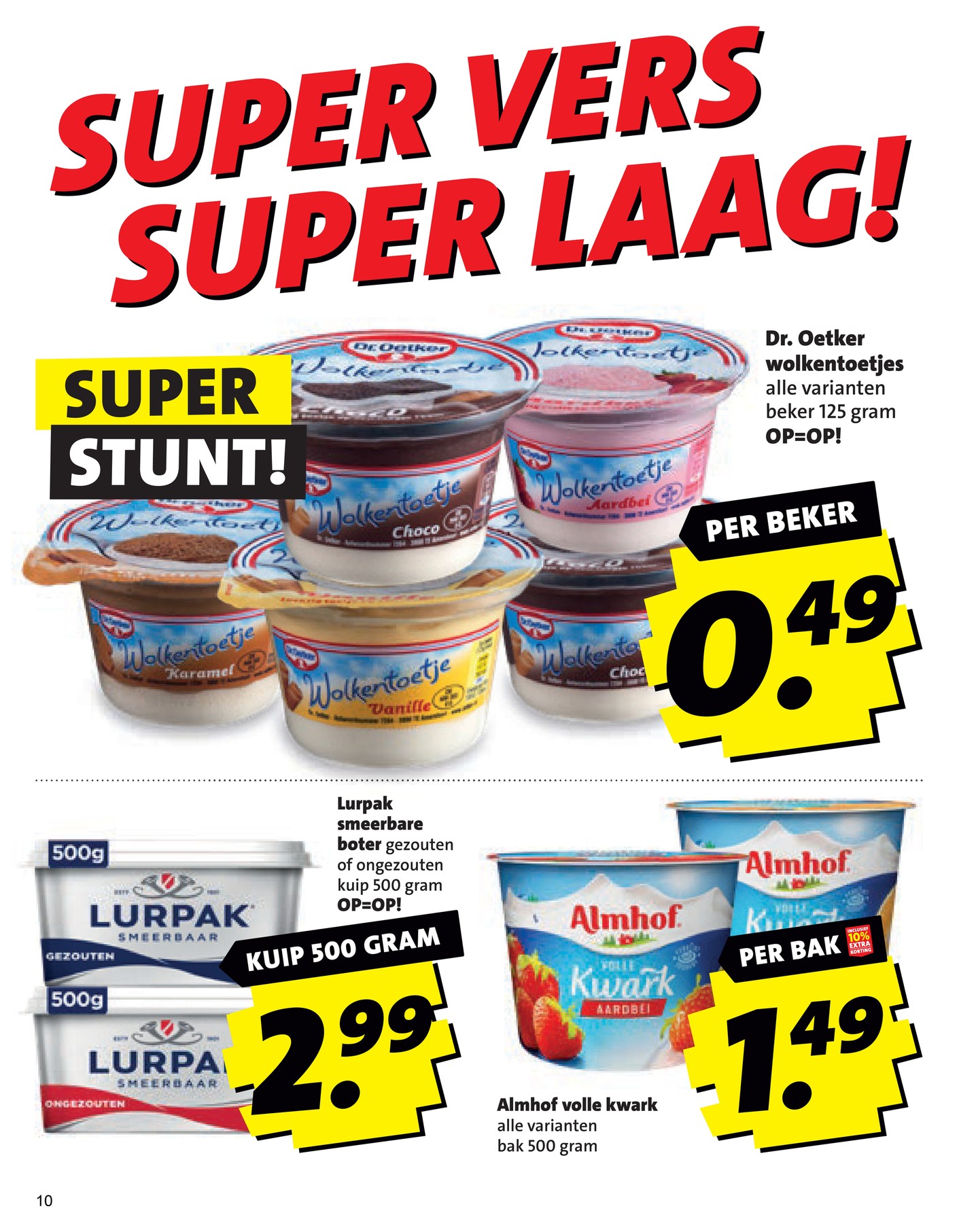 Dr. Oetker Wolkentoetjes, gemarkeerd op pagina 10 van de Boni folder