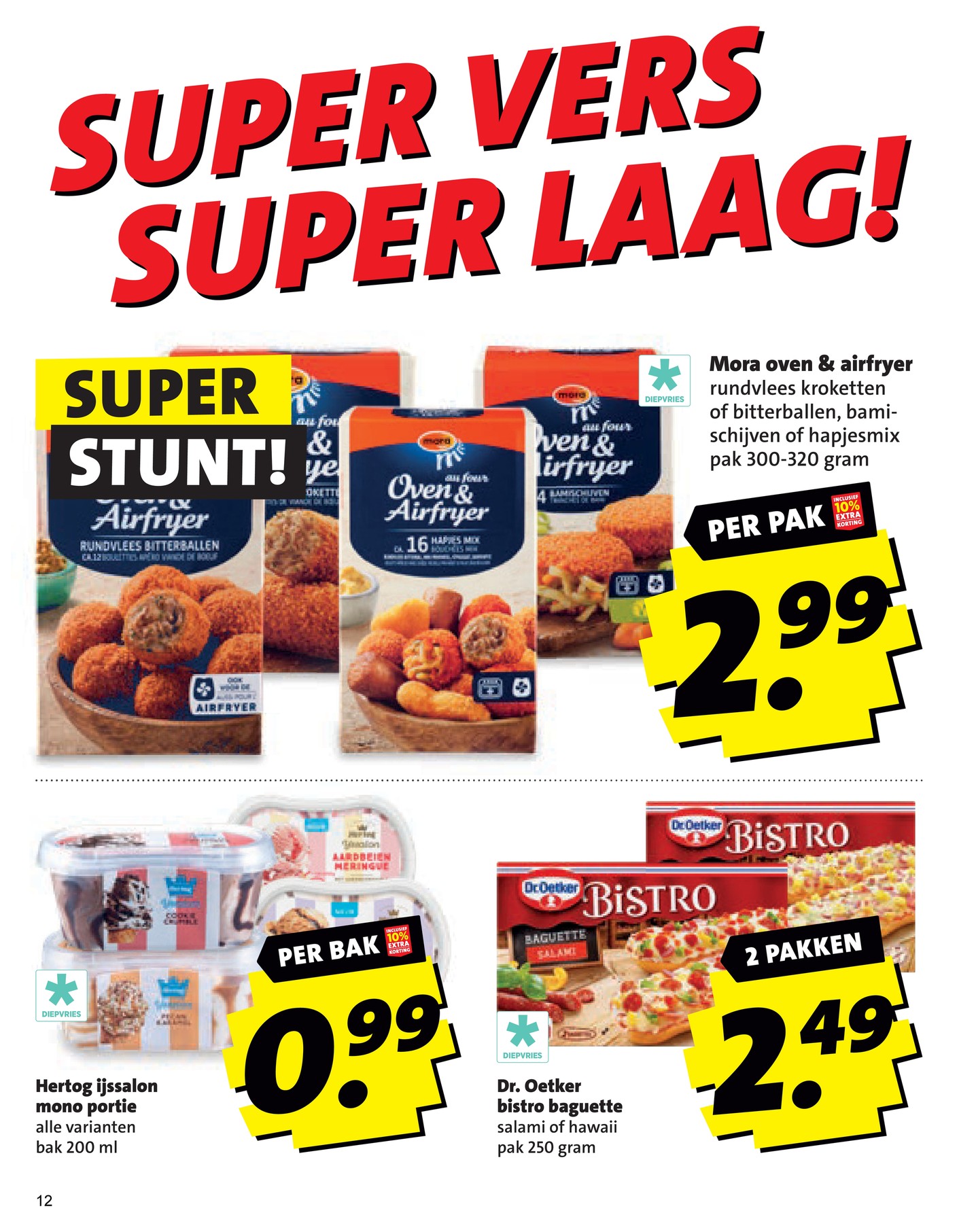 Dr. Oetker Bistro baguette, gemarkeerd op pagina 12 van de Boni folder